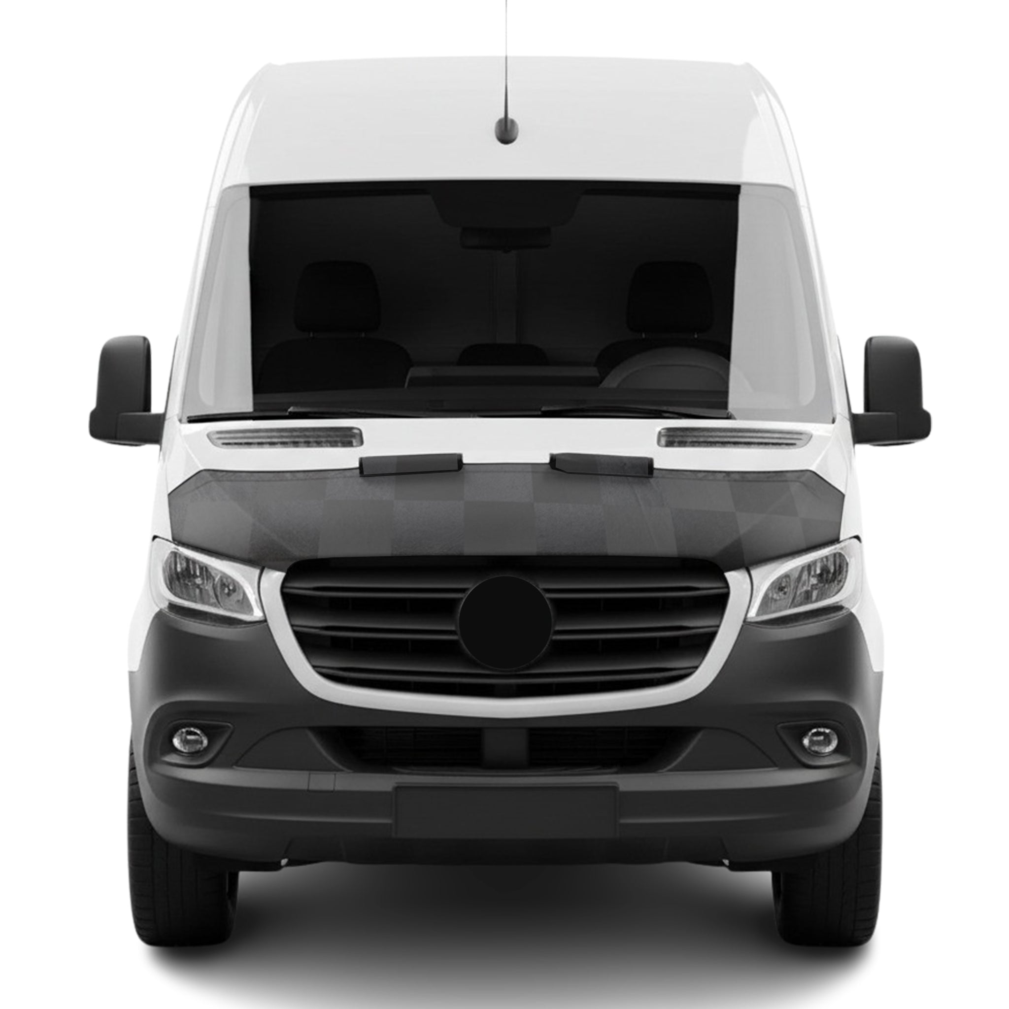 2019-2024 Mercedes Sprinter W907 910 Car Bonnet Mask Hood Bra Black Chequered