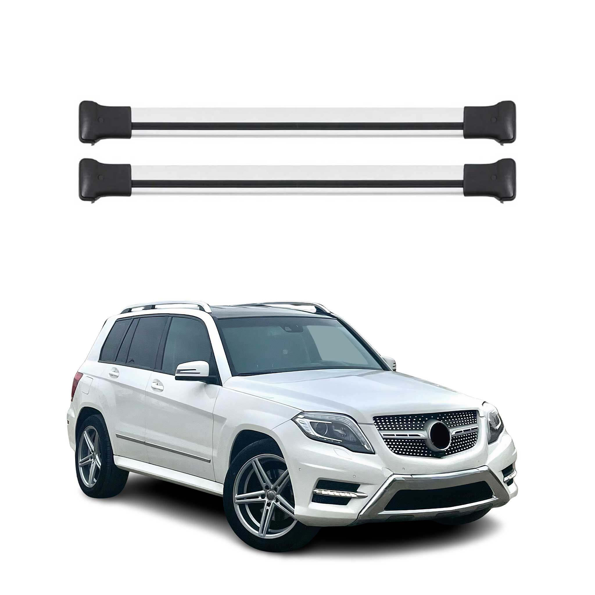 2009-2015 Mercedes GLK Class X204 Roof Rack Cross Bars Silver