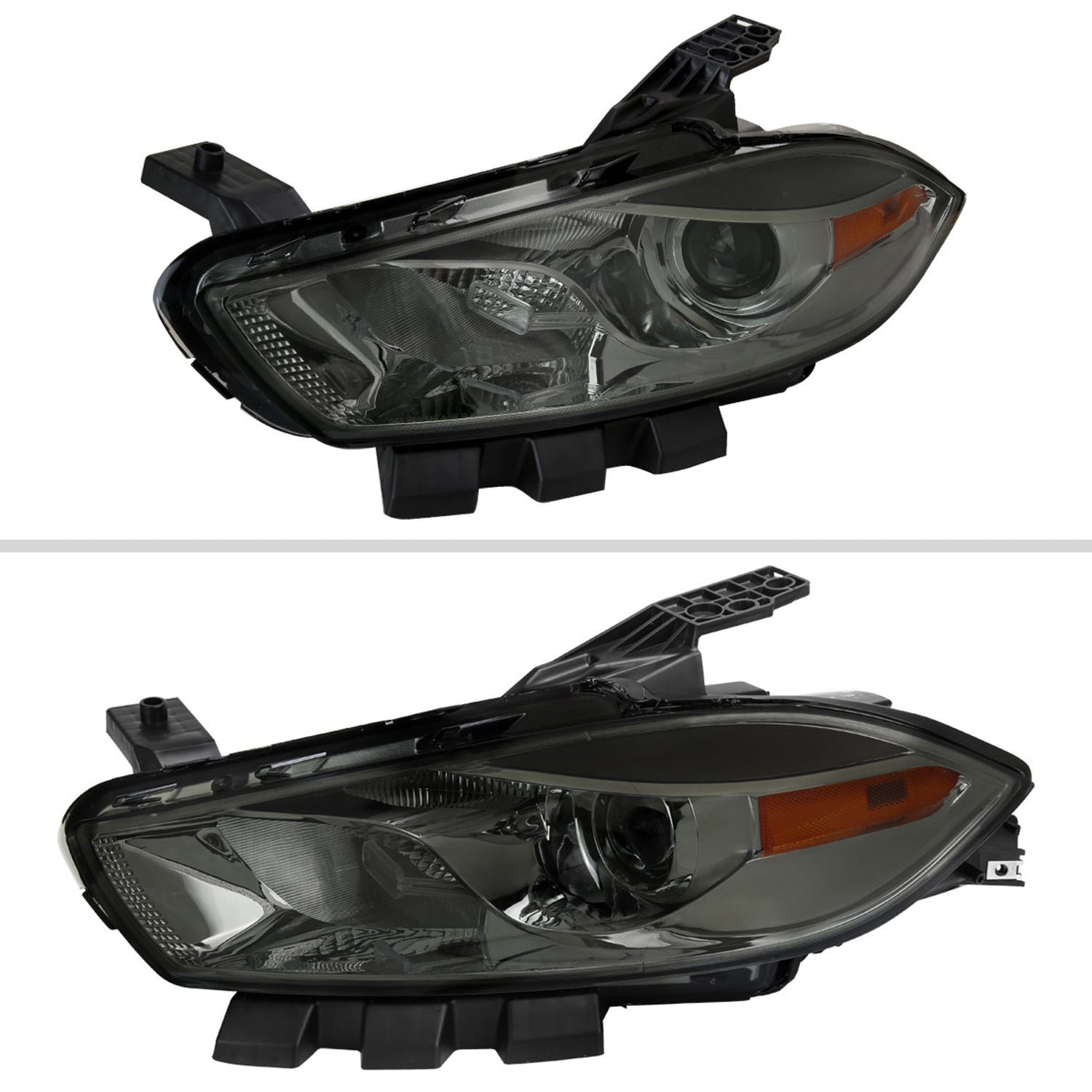 2013-2016 Dodge Dart Factory Headlights w/Projector High/Low Beam Chrome/Smoke