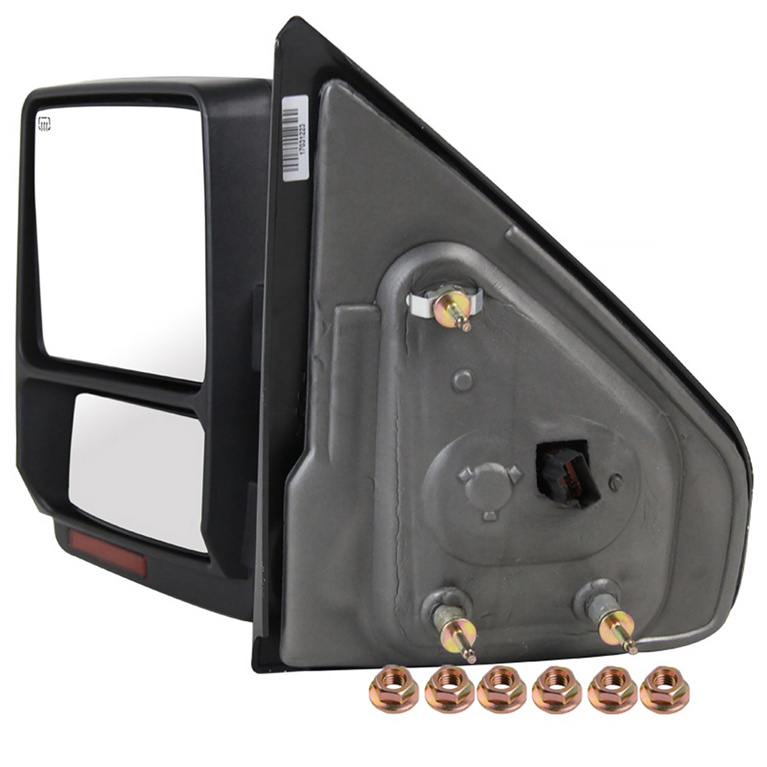 2007-2014 Ford F-150 Black Heated Telescoping Tow Mirrors Turn Signals Amber