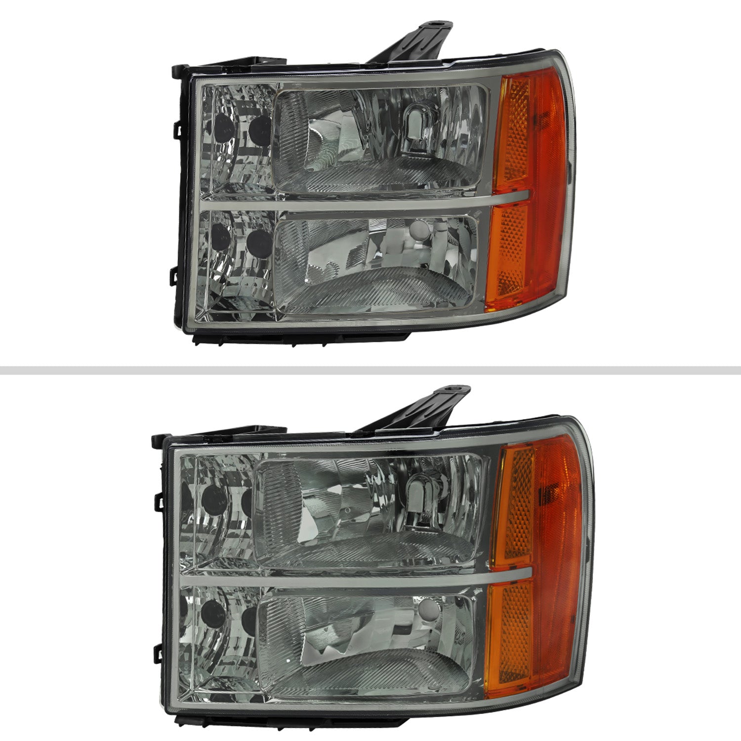 2007-2013 GMC Sierra 1500/ 2500HD 3500HD Factory Headlights Chrome/Light Smoke