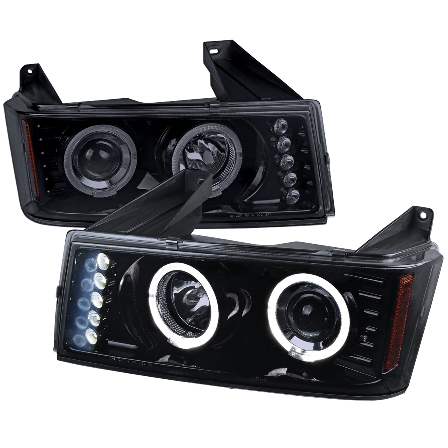 2004-2012 GMC CanyonChevy Colorado Dual Halo Projector Headlights Black/Smoke