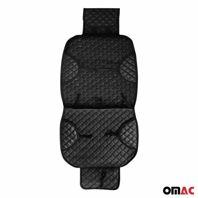 Fiat Leather Breathable Front Seat Cover Pads Black 1Pc