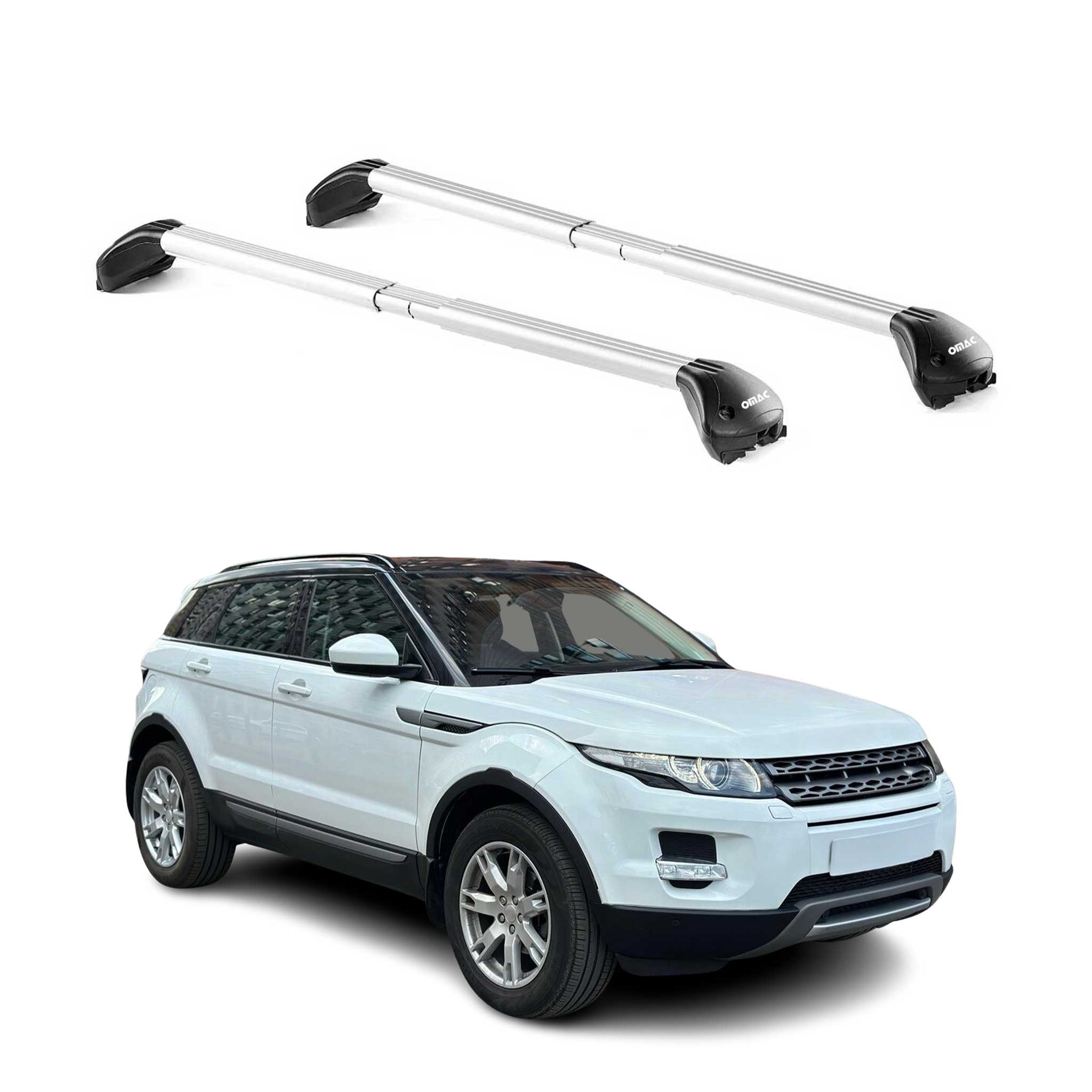 2012-2019 Land Rover Range Rover Evoque Roof Rack Cross Bars Silver