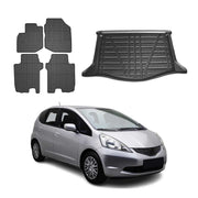 2009-2013 Honda Fit Floor Mats & Cargo Liner Full Set All Weather Black