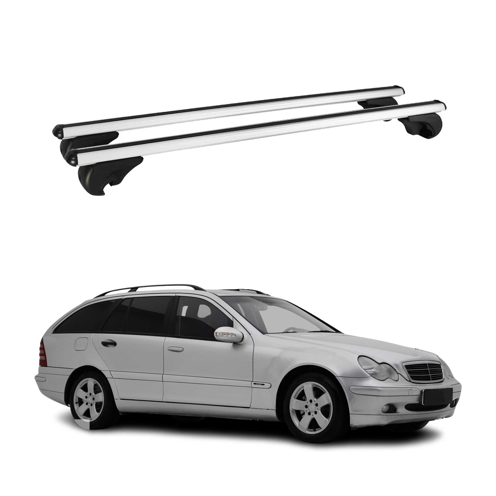 2001-2009 Mercedes C Class S203 Wagon Roof Rack Cross Bars Silver