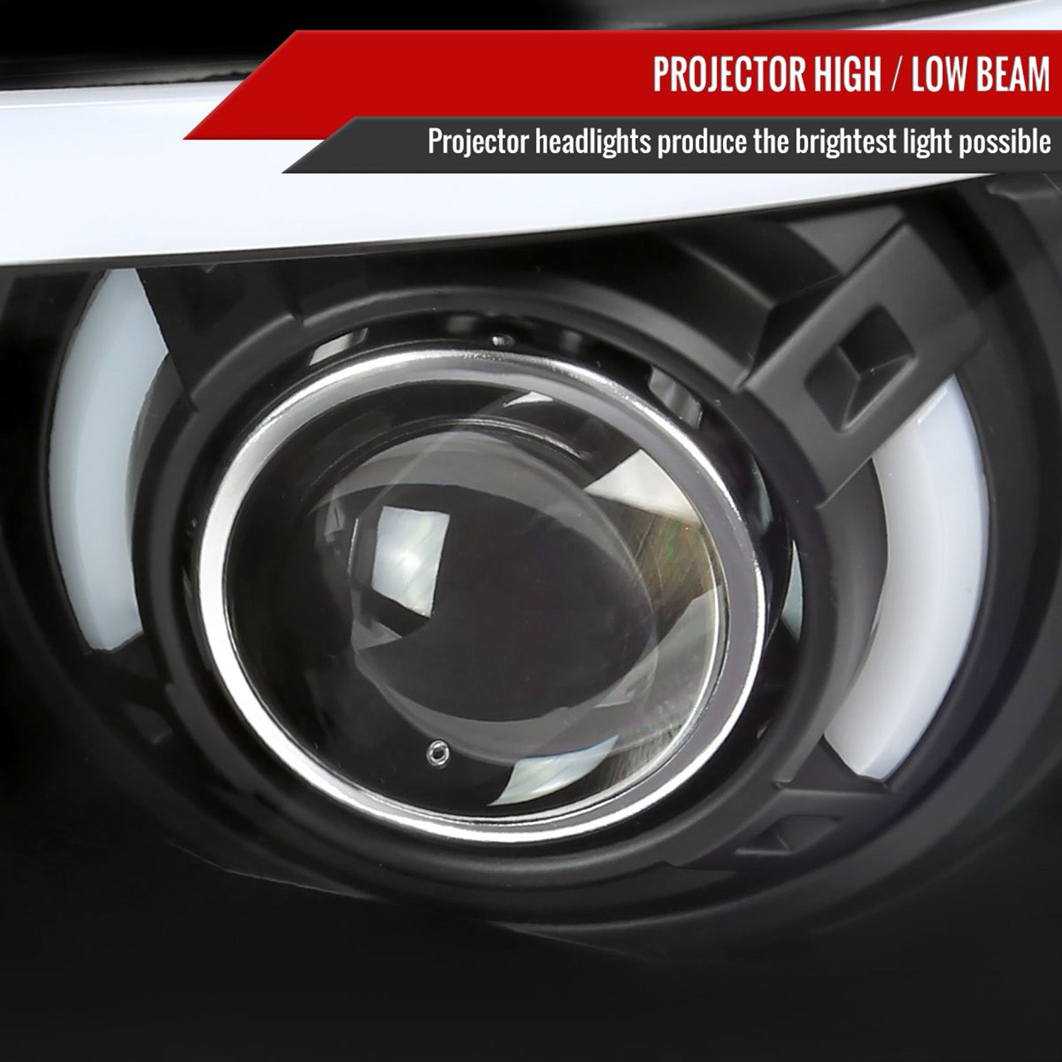 2004-2008 Ford F-150/06-2008 Lincoln Mark LT LED Tube Projector Headlights Black