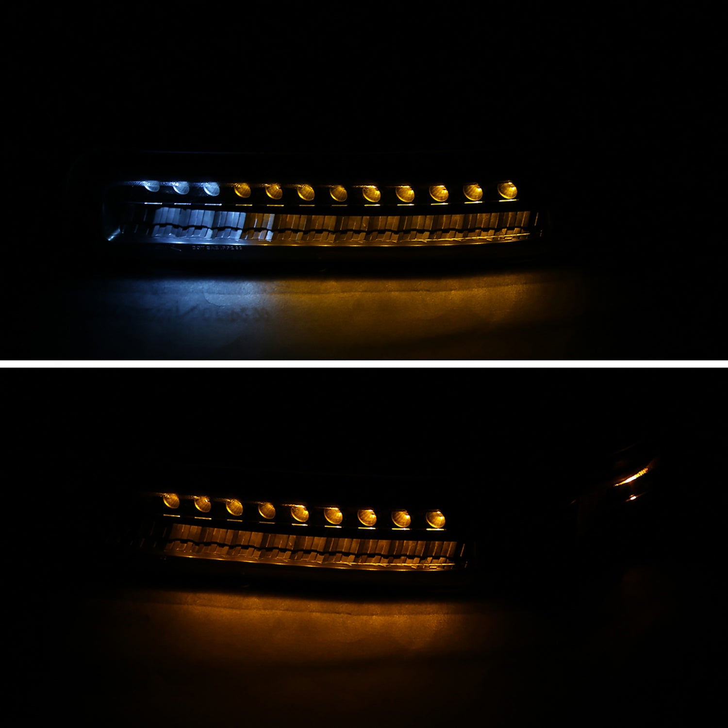 1999-2002 Chevy Silverado/Suburban/Tahoe Headlights LED Corner Signal Black