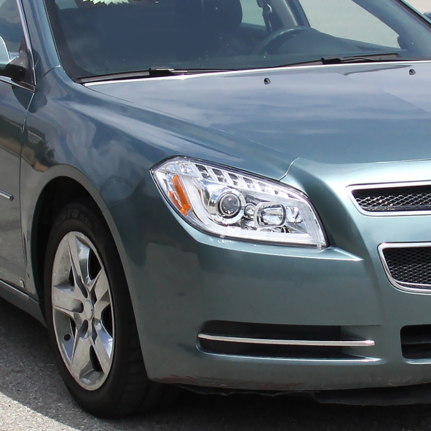 2008-2012 Chevy Malibu LS LT LTZ Hybrid LED Bar Headlights LED Signal Chrome