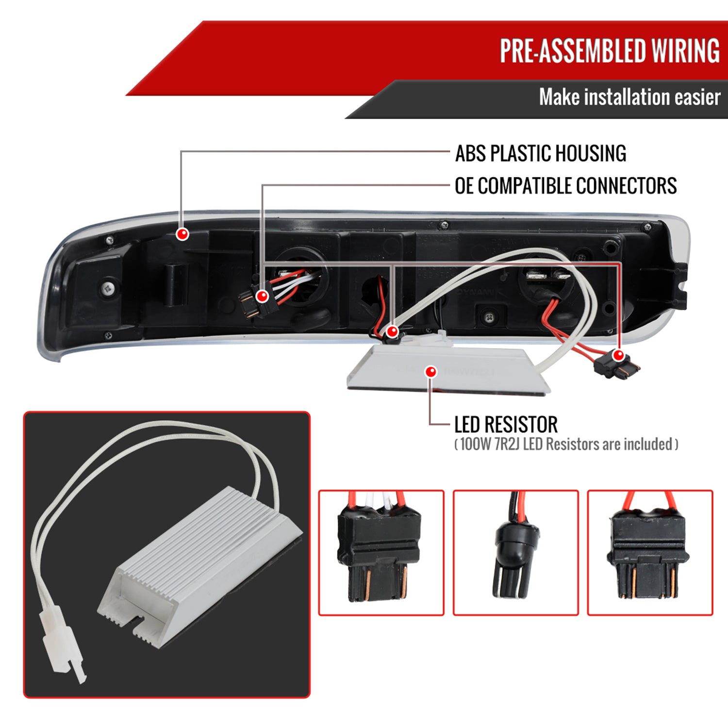 1999-2002 Chevy Silverado/ 00-2006 Tahoe Suburban LED Bumper Lights Chrome Smoke