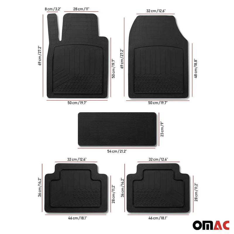 Subaru Semi-Custom fit Floor Mats Liner All Weather 3D Black Waterproof 5Pcs