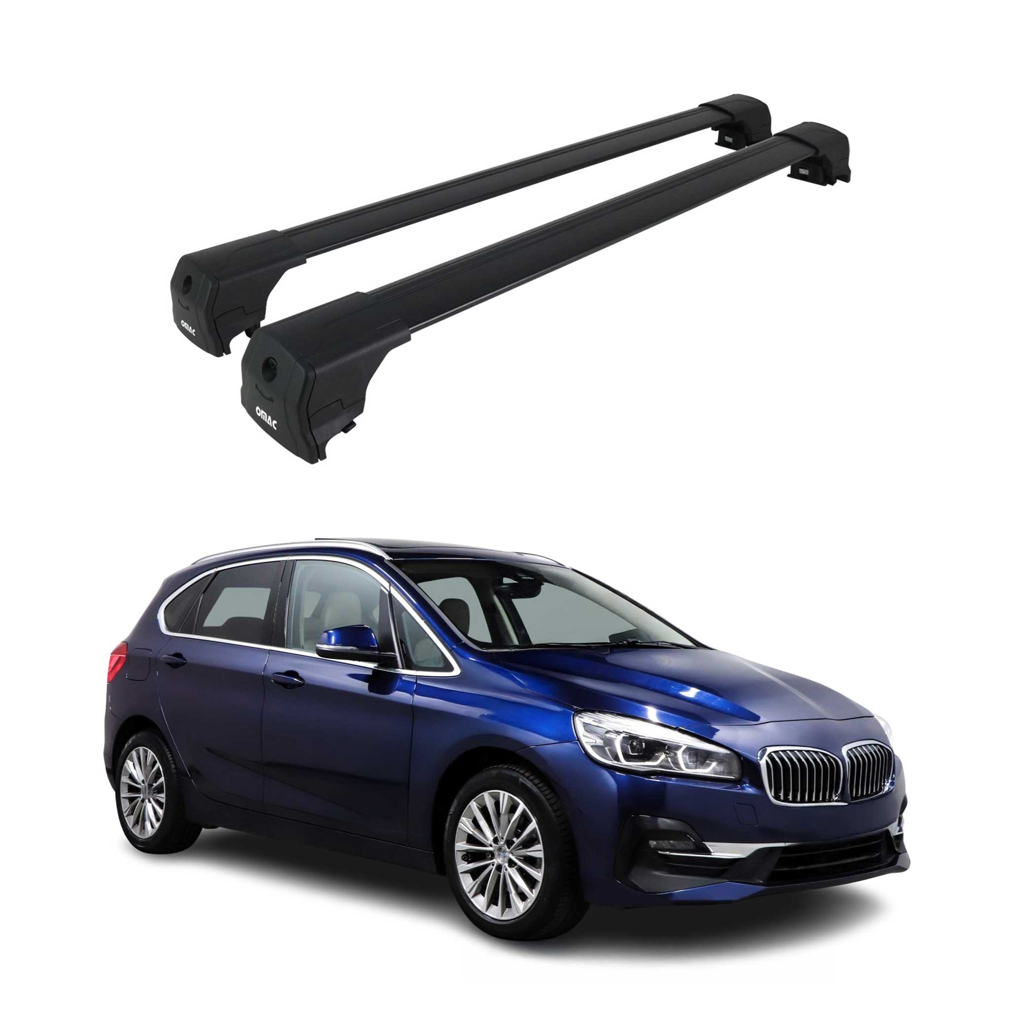 2014-2021 BMW 2 Series Active Tourer Roof Rack Cross Bars Black