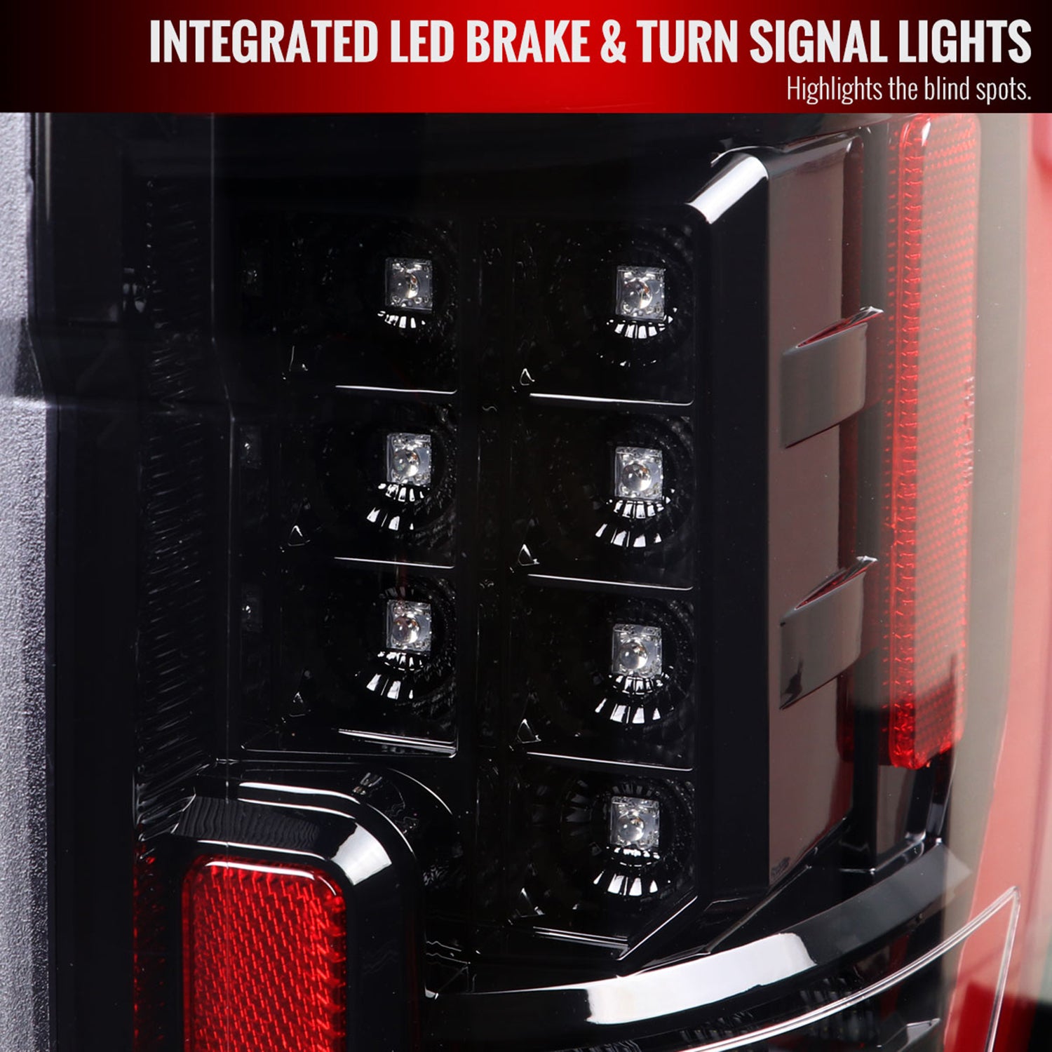 2017-2019 Ford F-250/F-350/F-450/F-550 LED Bar Tail Lights Jet Black/Clear