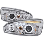 2004-2007 Chevy Malibu Dual Halo Projector Headlights Chrome/Clear Lens