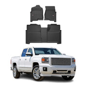 2014-2019 GMC Sierra Denali 1500/2500HD/3500HD 3gen. Crew Cab Proline Floor Mat Premium TPE Black 3 Pcs