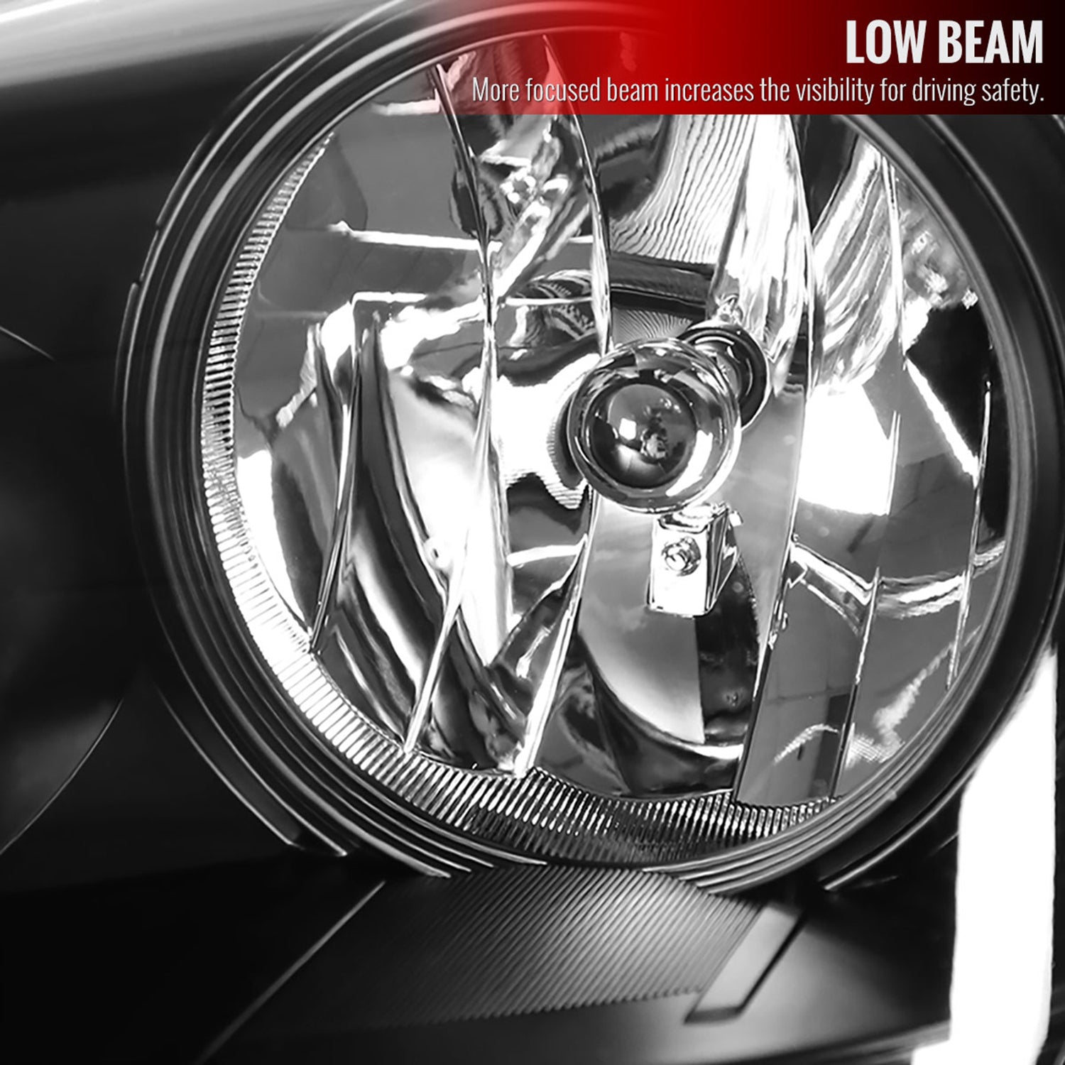 2005-2007 Honda Odyssey Factory Crystal Headlights 9006 Bulbs Matt Black/Clear