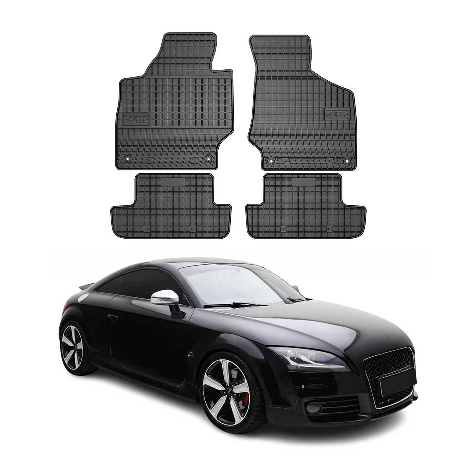 2006-2014 Audi TT Floor Mats Liners Full Set All Weather Rubber Black