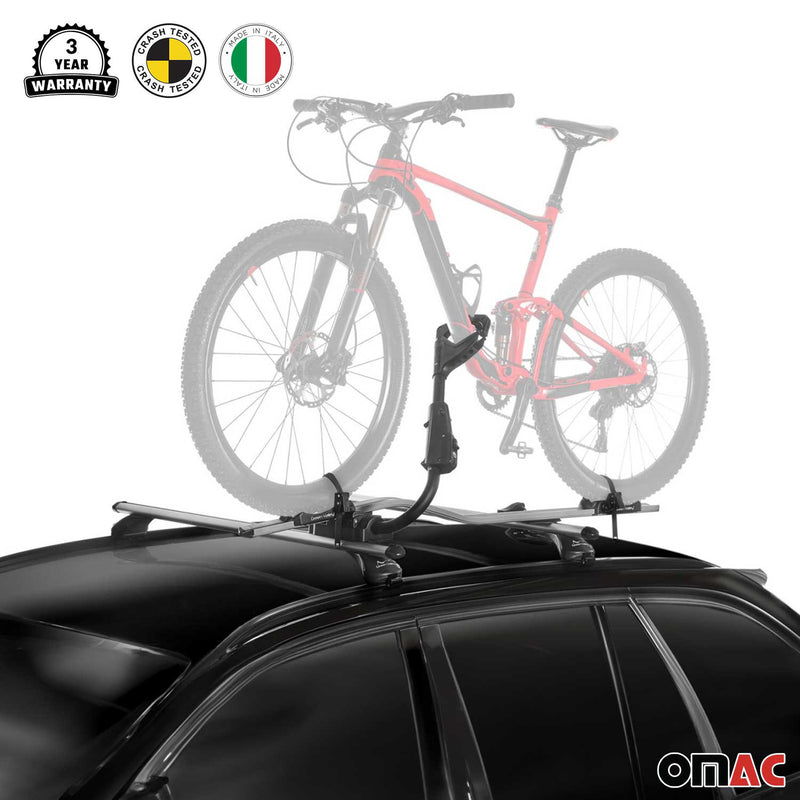 Car Rooftop Mount Bike Rack Carrier Bicycle Universal Lockable Silver