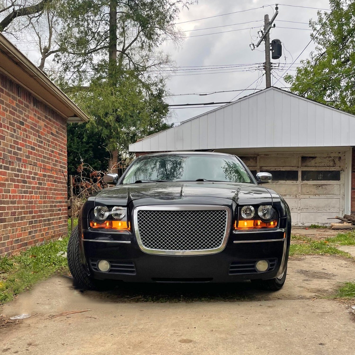 2005-2010 Chrysler 300 Factory Style Headlights Matte Black/Clear Lens