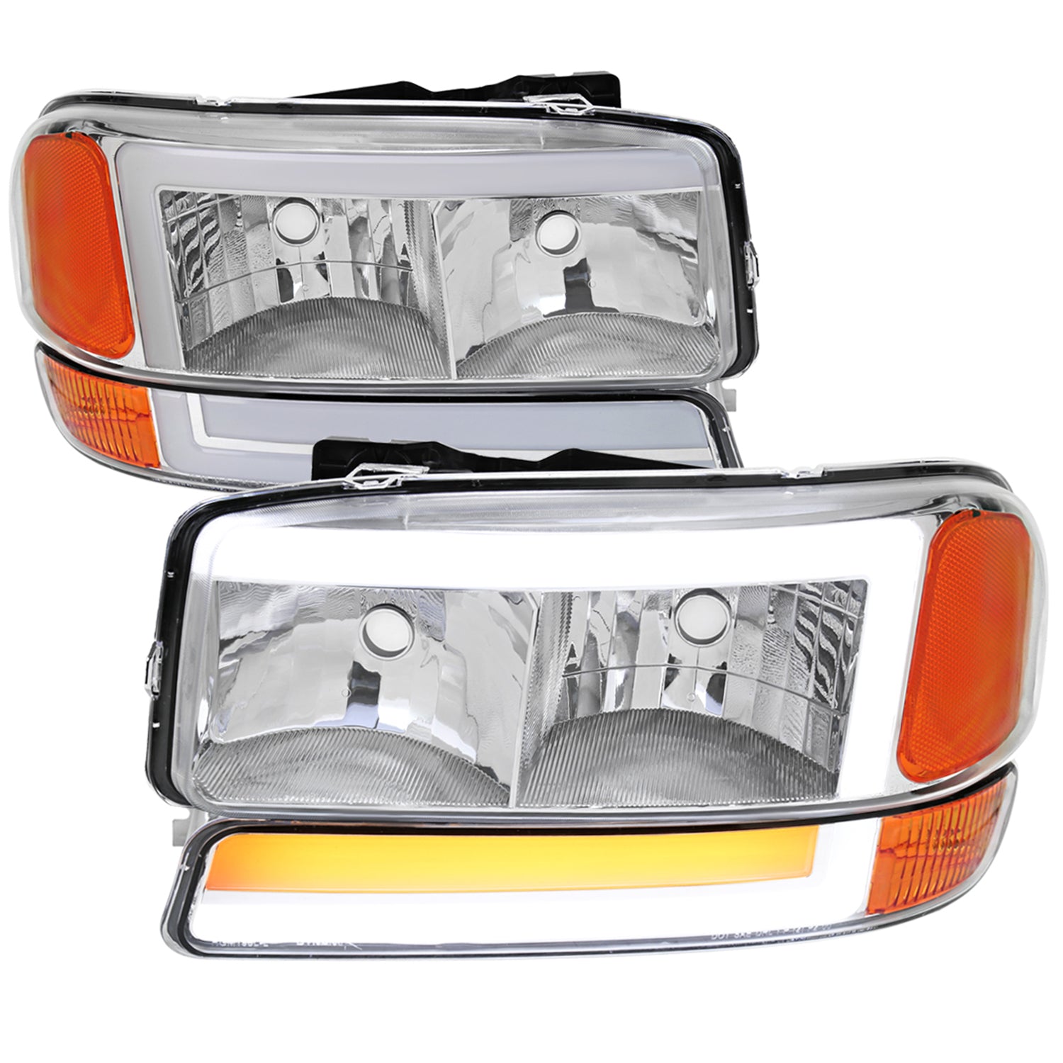 1999-2006 GMC Sierra/Yukon/Yukon XL Headlights&Signal Bumper Lights Chrome