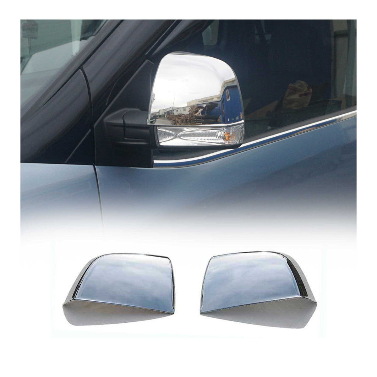 2015-2022 RAM ProMaster City Side Mirror Cover Caps Chrome Silver 2 Pcs