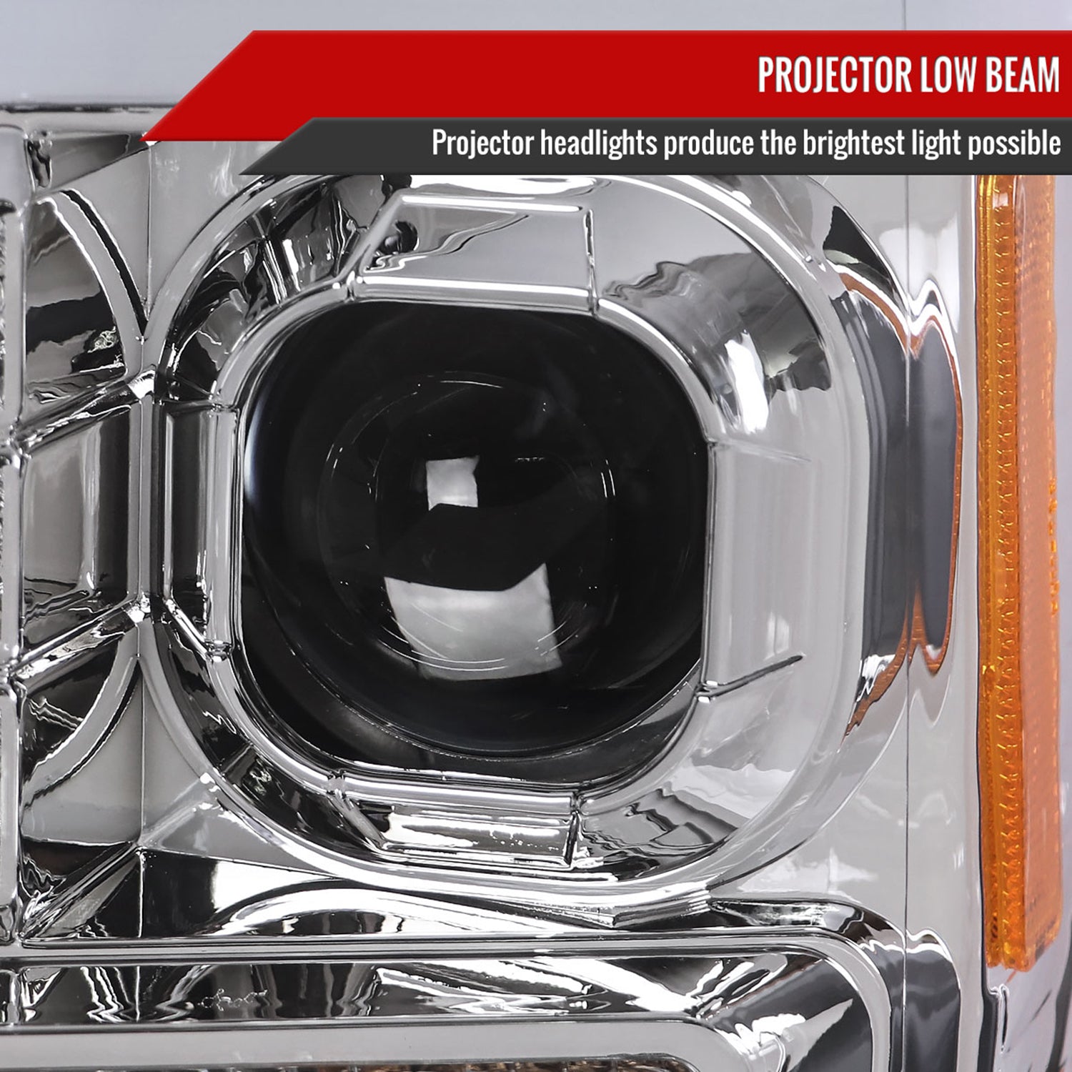 2017-2019 Ford F-250 F-350 F-450 F-550 LED C-Bar Projector Headlights Chrome