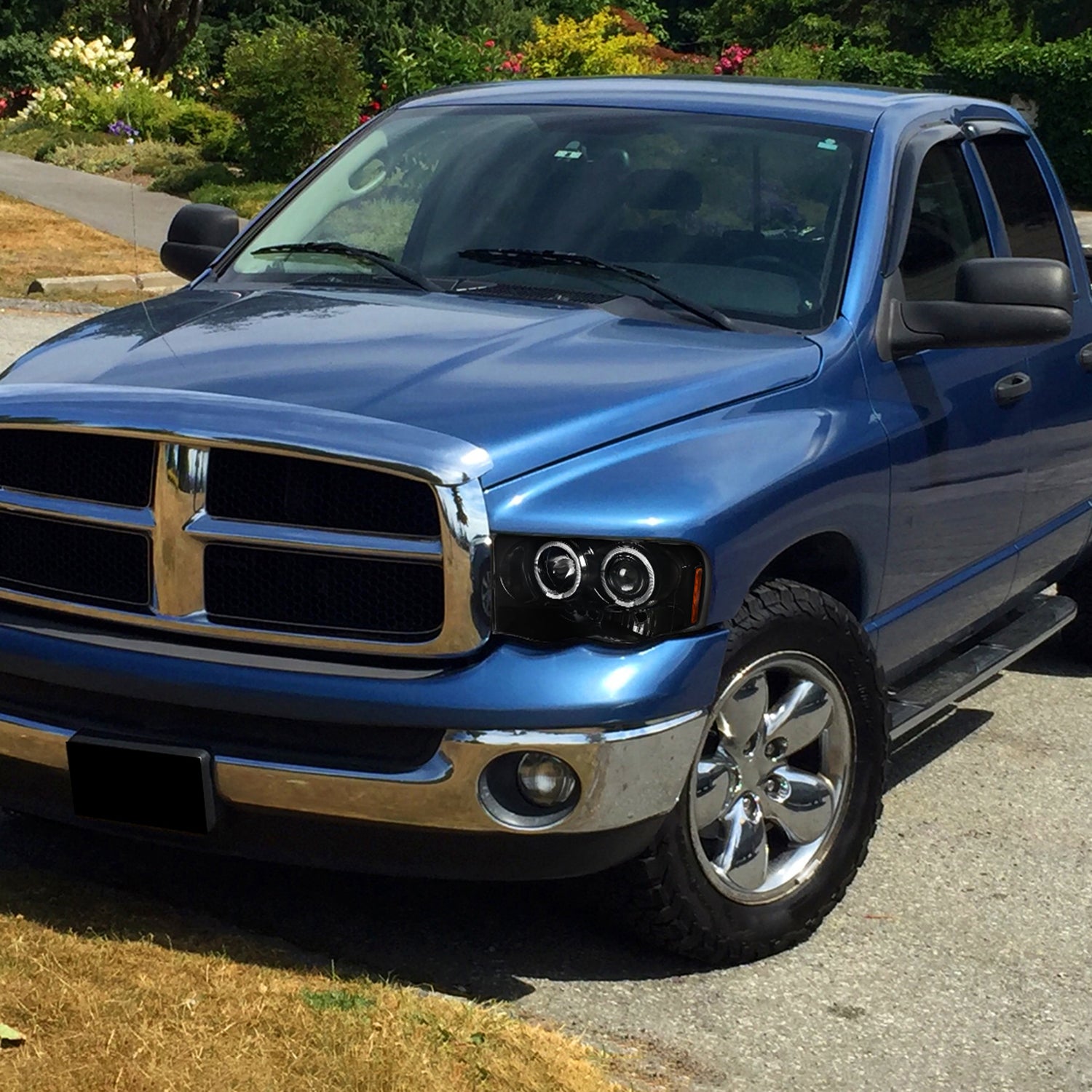 2002-2005 Dodge RAM 1500/ RAM 2500 3500 Dual Halo Headlights Jet Black