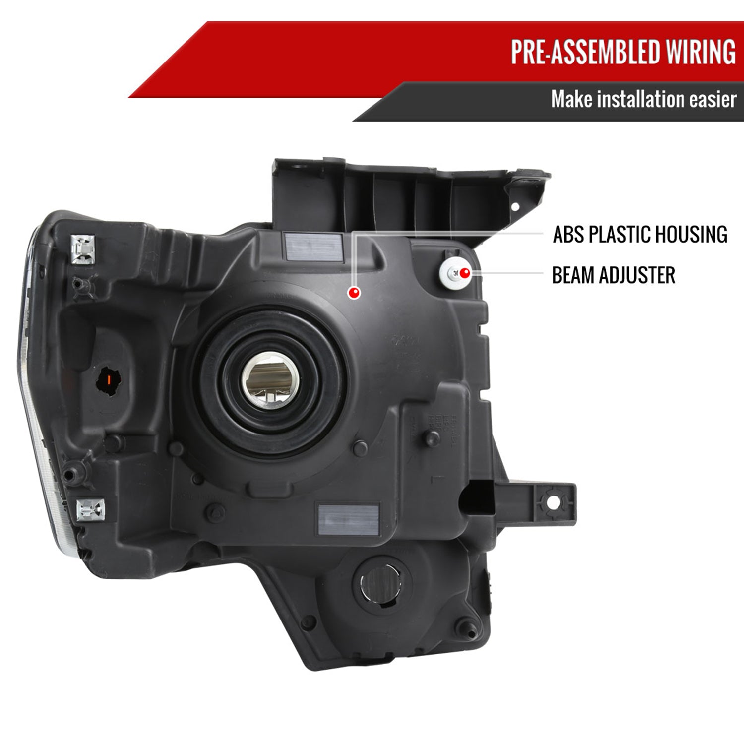 2009-2014 Ford F-150 Factory Style Headlights Black Housing/Smoke Lens