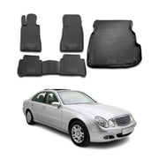 2004-2009 Mercedes E Class W211 Sedan Floor Mats & Cargo Liner Full Set All Weather Black