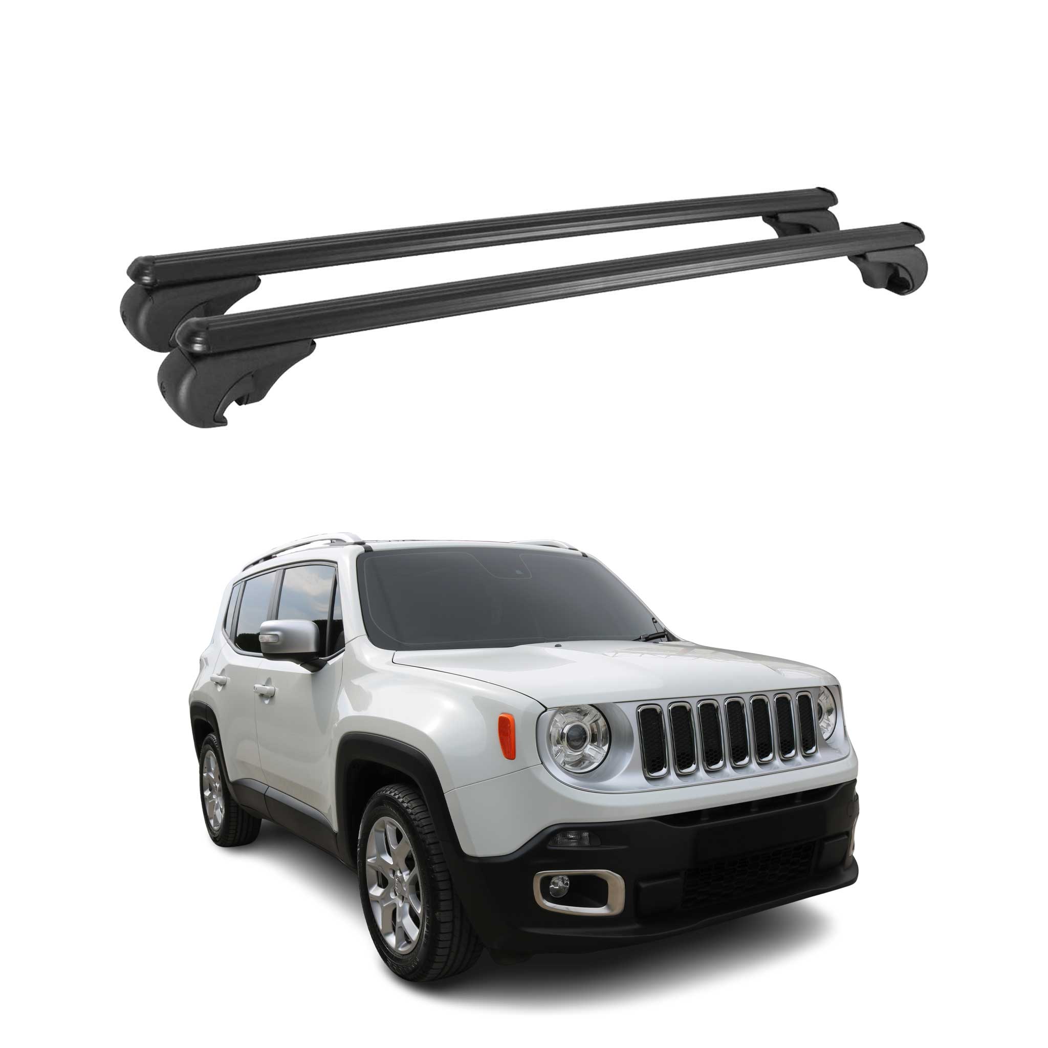 OMAC Roof Rack Cross Bars Luggage Carrier for Jeep Renegade 2015-2024 Black