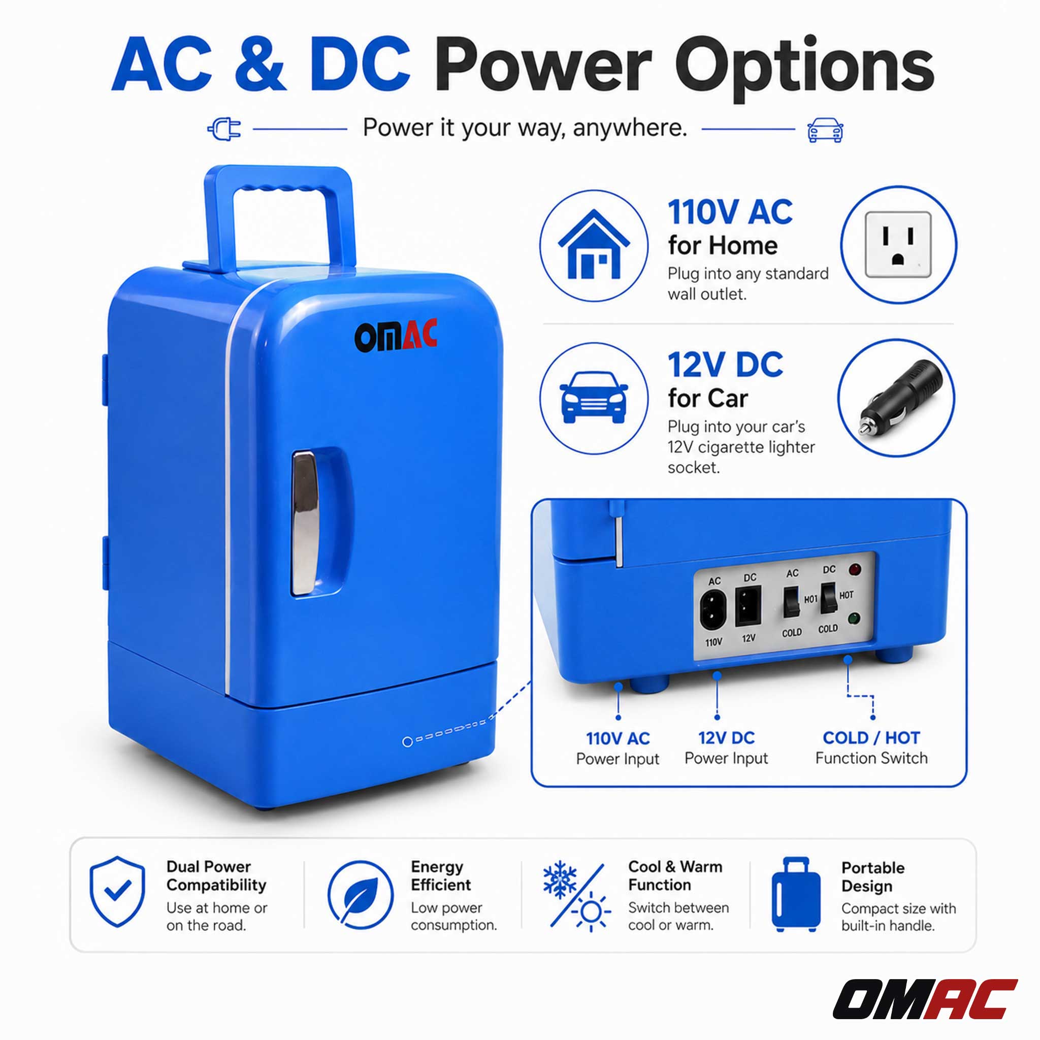 Mini Fridge 4L Portable Car Freezer Cooler Warmer Truck Travel 12V Refrigerator