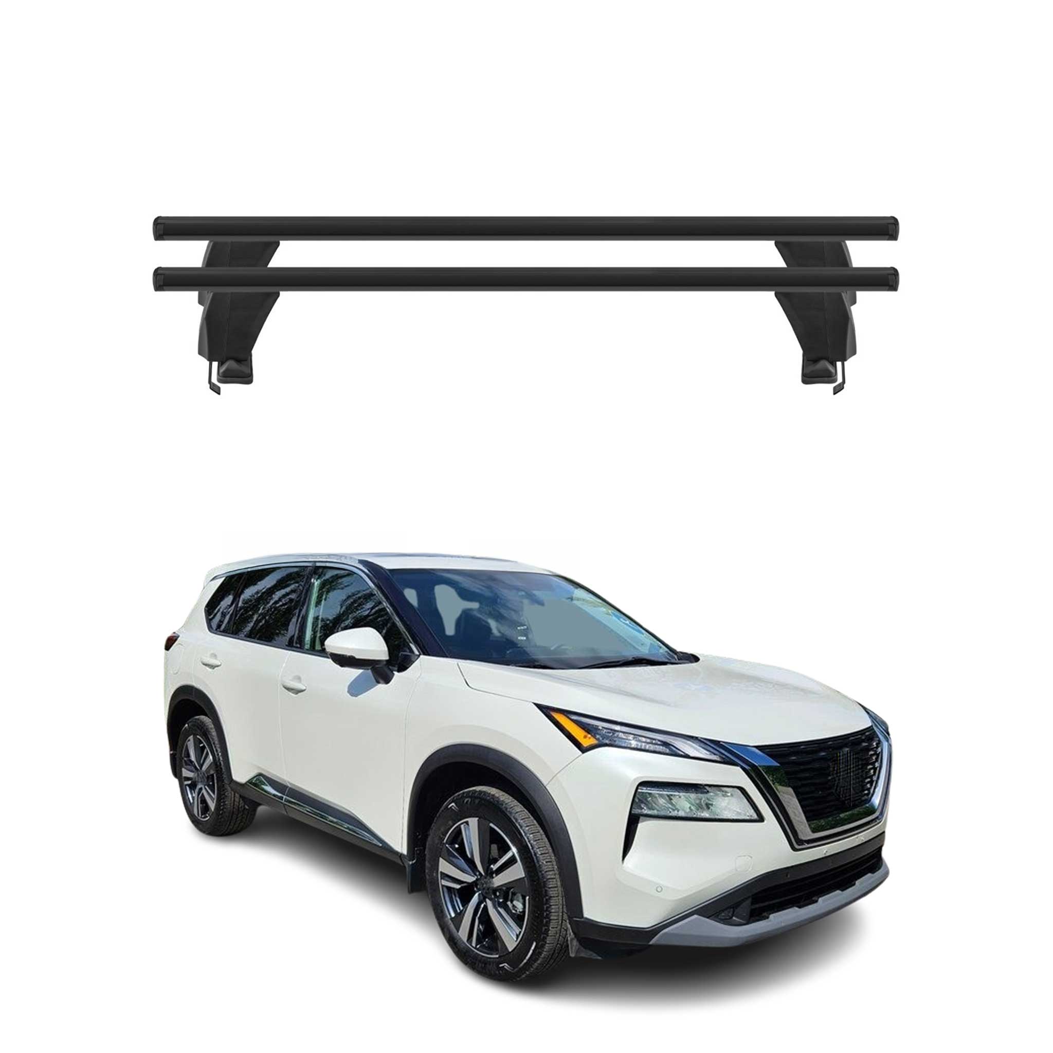 Top Roof Racks Cross Bars Carrier for Nissan Rogue T33 2021-2026 Alu Black 2x
