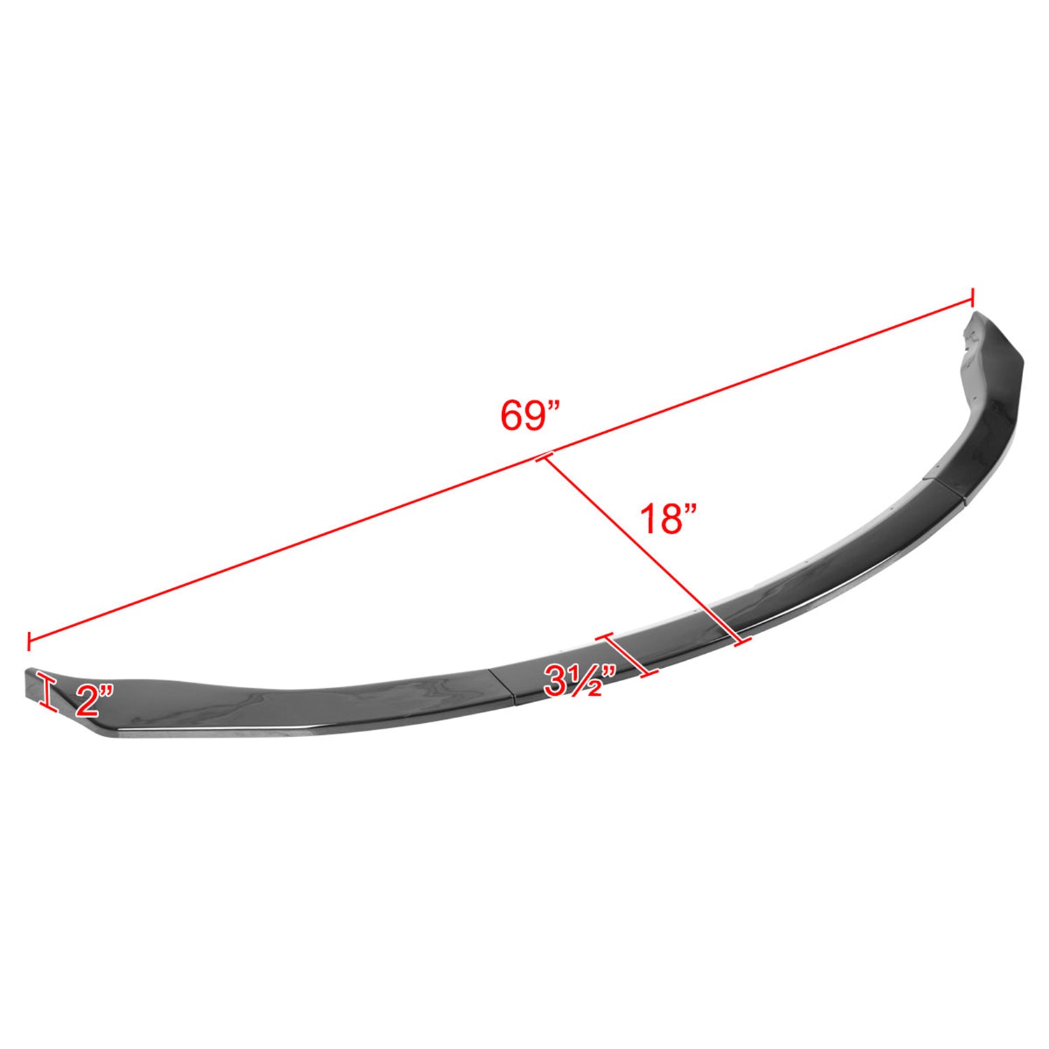 2006-2008 Nissan 350Z Glossy Black 3Pcs Front Bumper Lip Splitter Kit