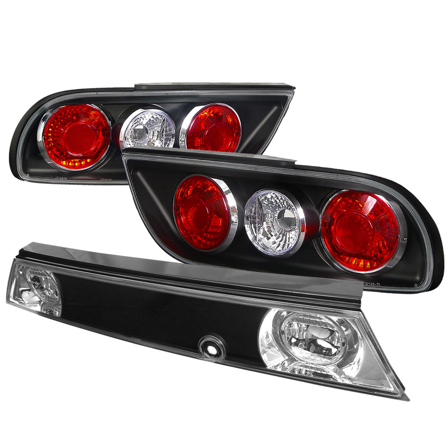1989-1994 Nissan 240SX S13 Hatchback Tail Lights & Trunk Light Matt Black