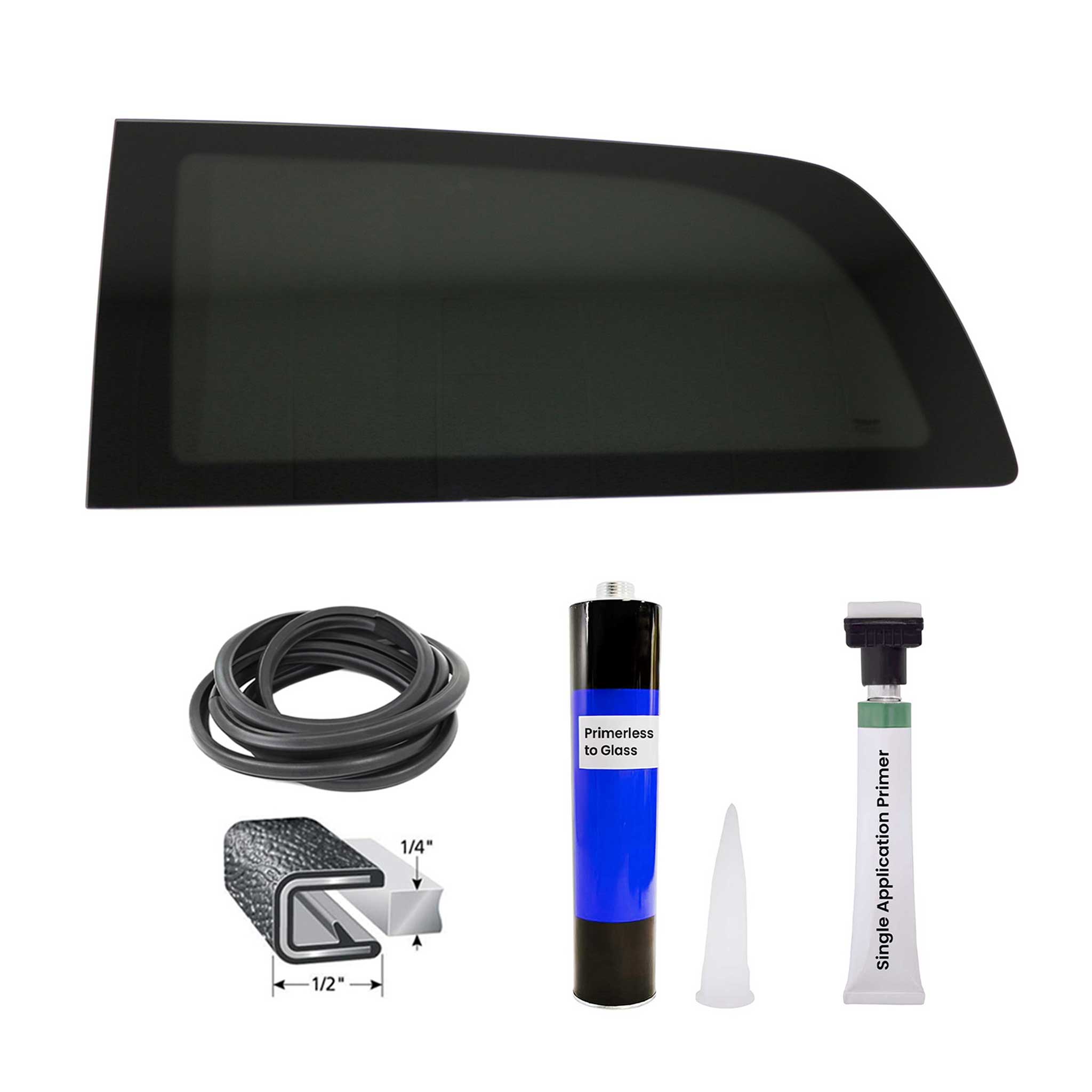 2016-2024 Mercedes Metris Window Glass Fit Kit Left Side Rear Black L2 MWB