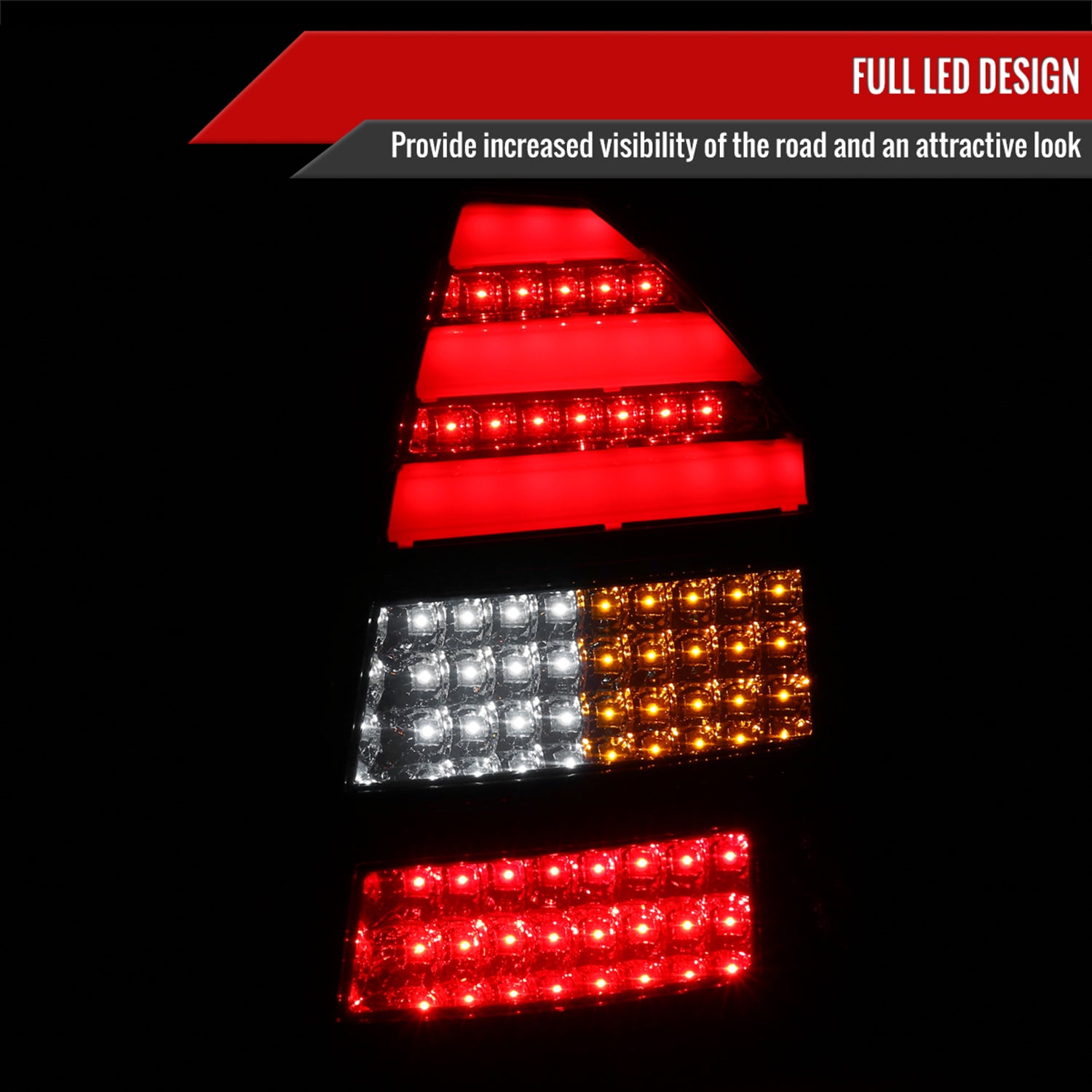 2005-2007 Chrysler 300C LED Tail Lights Glossy Black Housing/Smoke Lens