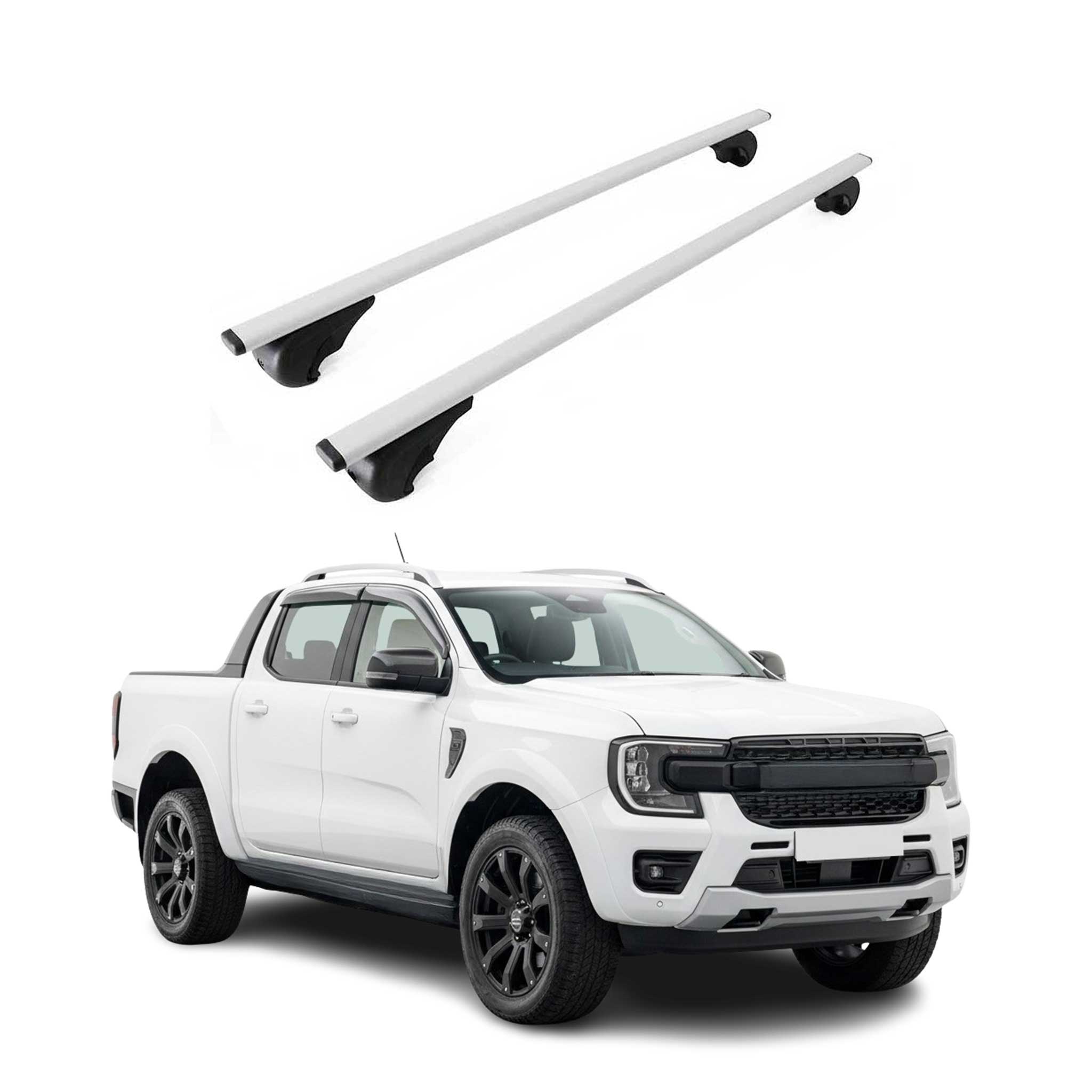 Roof Racks Cross Bars Luggage Carrier Durable for Ford Ranger 2024-2026 2x Gray