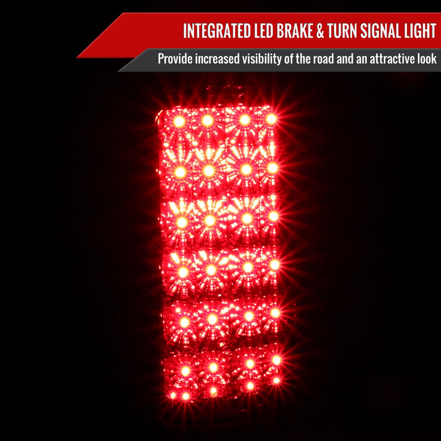 2007-2014 Chevrolet Silverado LED Tail Lights Chrome Housing/Red Lens