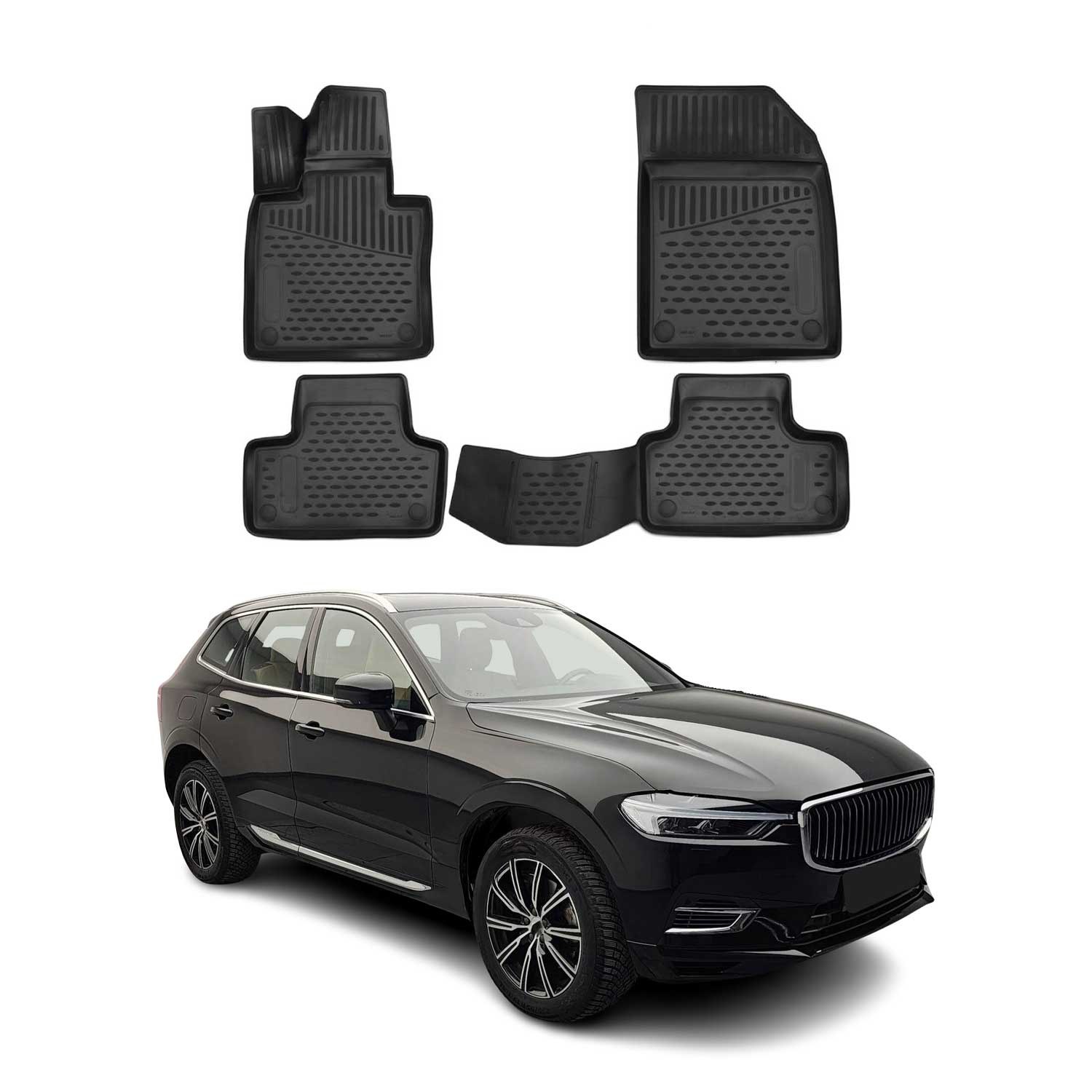 2018-2026 Volvo XC60 Floor Mats Liners Full Set All Weather Black