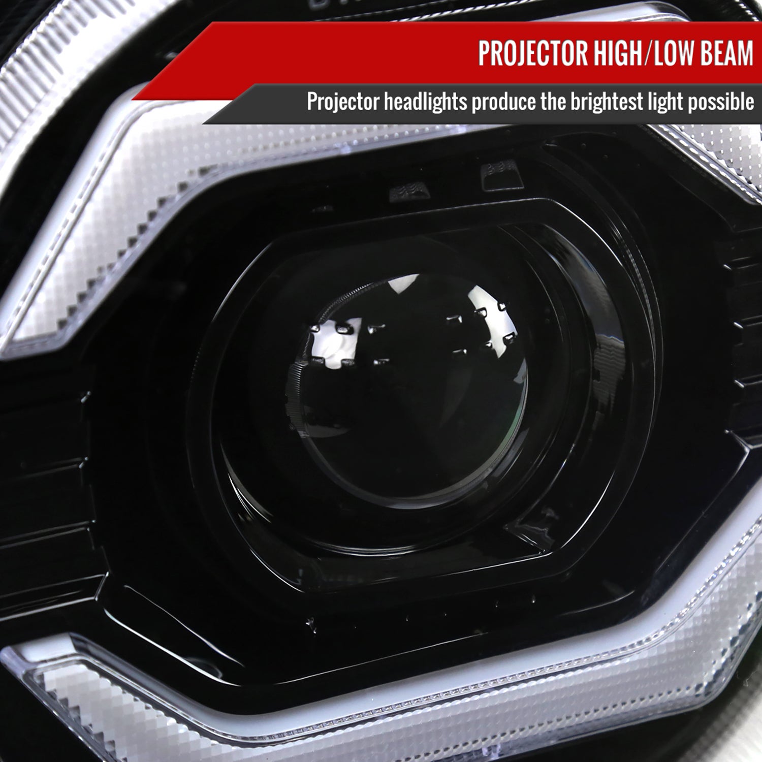 2007-2014 Toyota FJ Cruiser Signal Animated LED Bar Projector Headlights Black