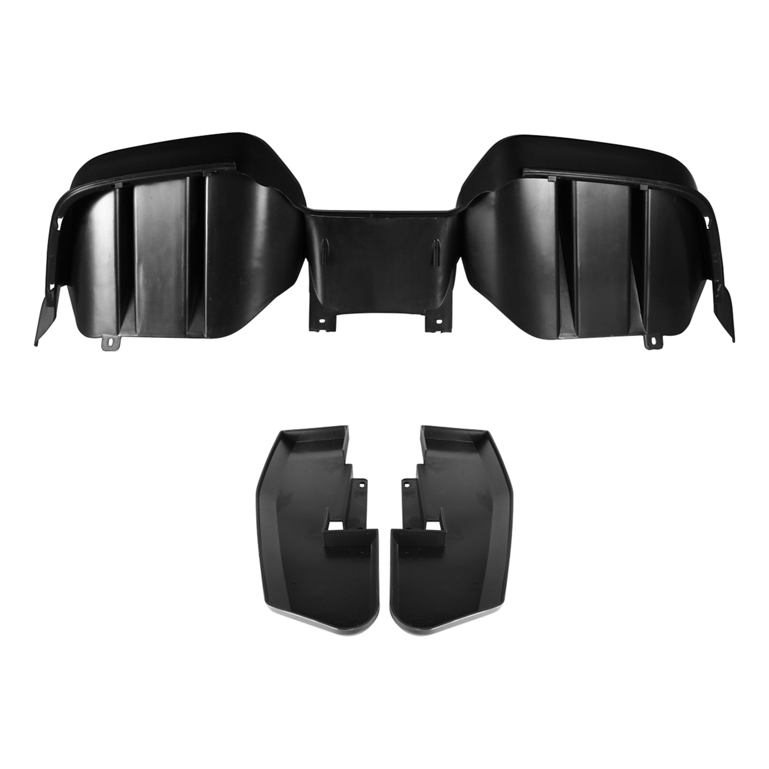 2015-2017 Ford Mustang Black R Style Rear Diffuser w/ Side Valance Panels