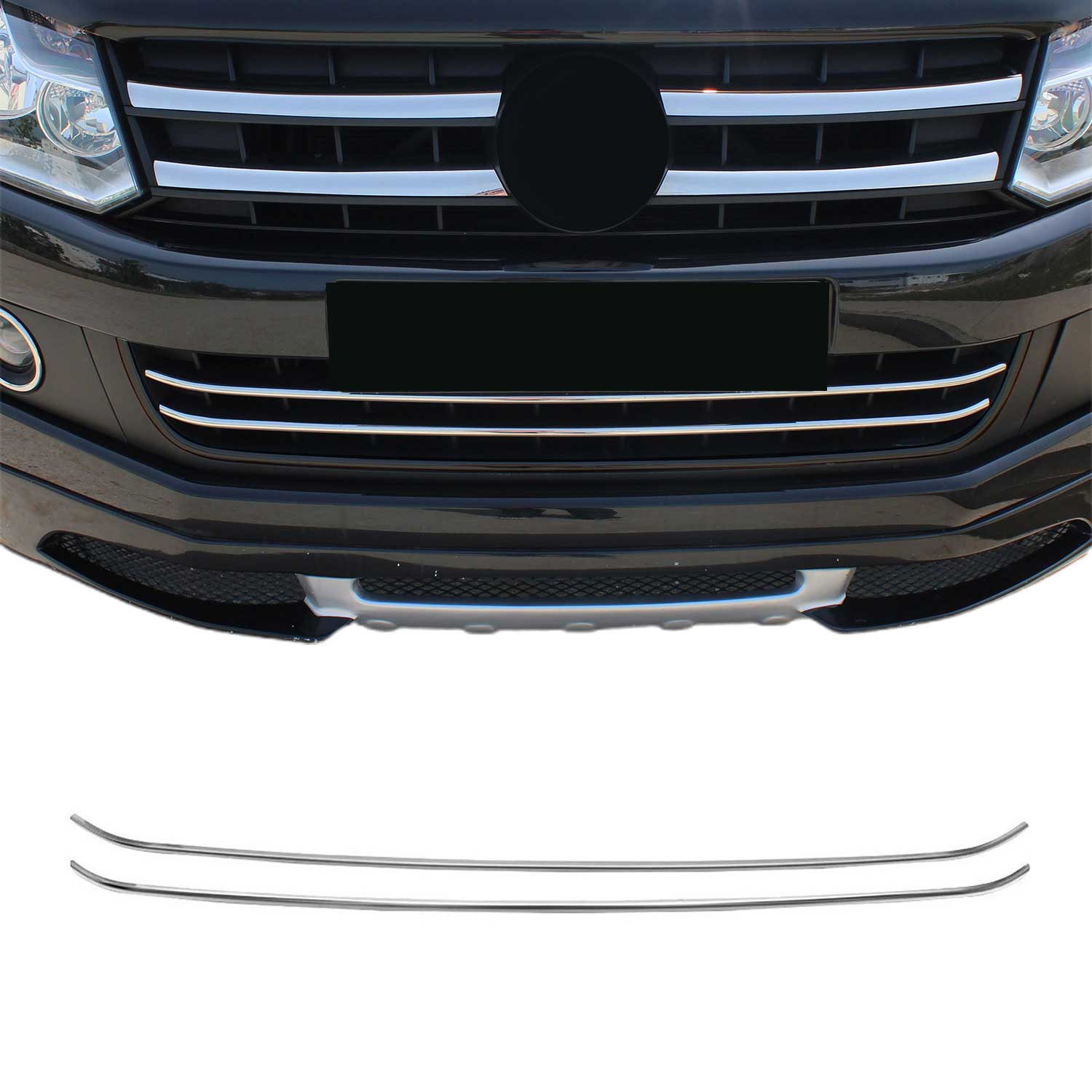 2010-2016 VW Amarok 4X2 Front Bumper Trim Molding Stainless Steel Silver 2 Pcs