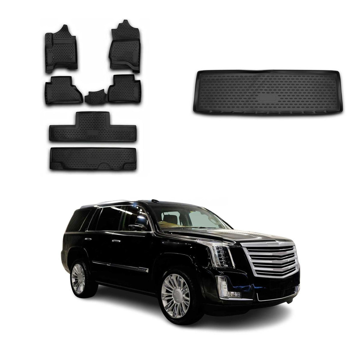 Floor Mats & Cargo Liners for Cadillac Escalade /GMC Yukon XL 2015-2020 8-Seater