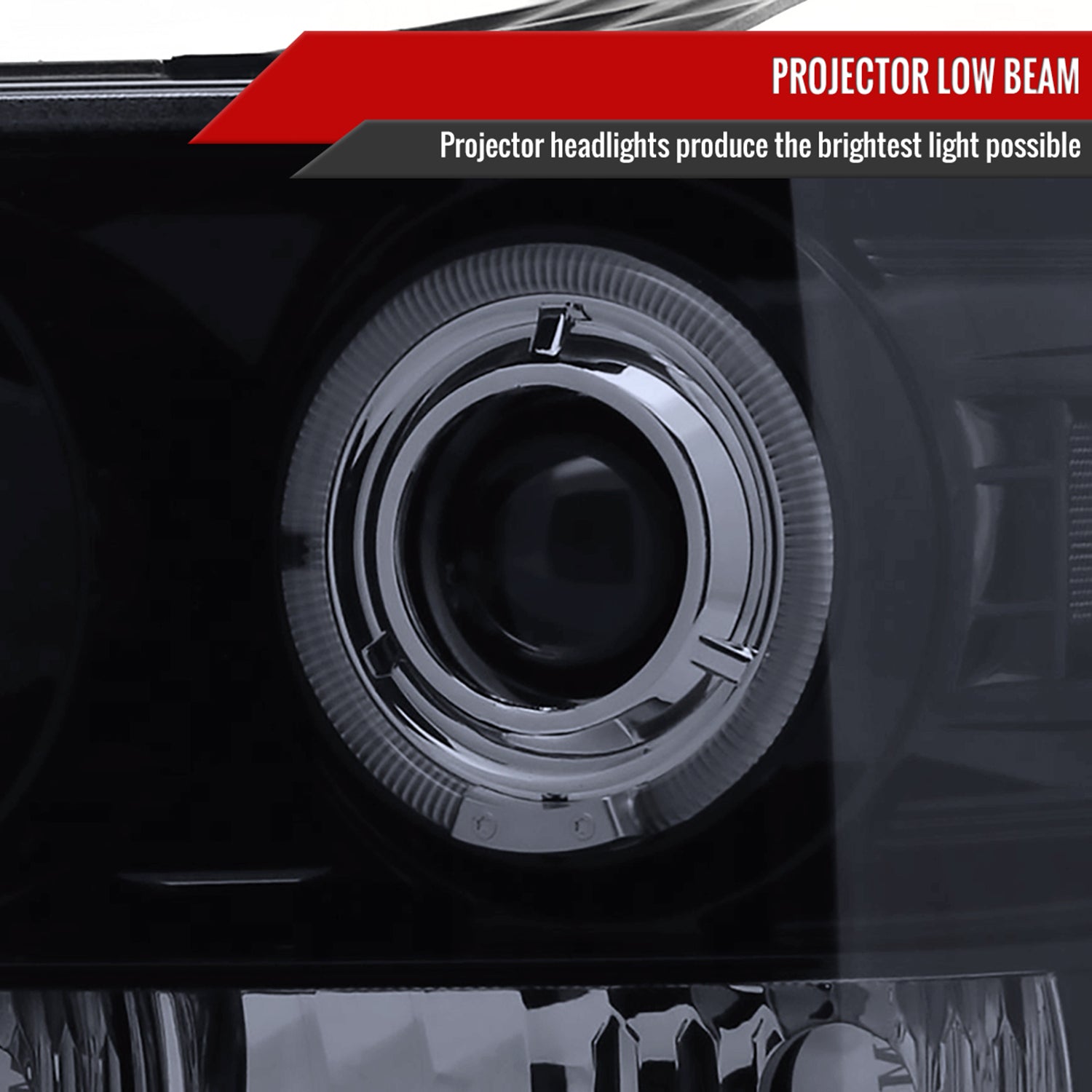 2007-2014 GMC Sierra SMD Dual Halo Projector Headlights Glossy Black/Smoke