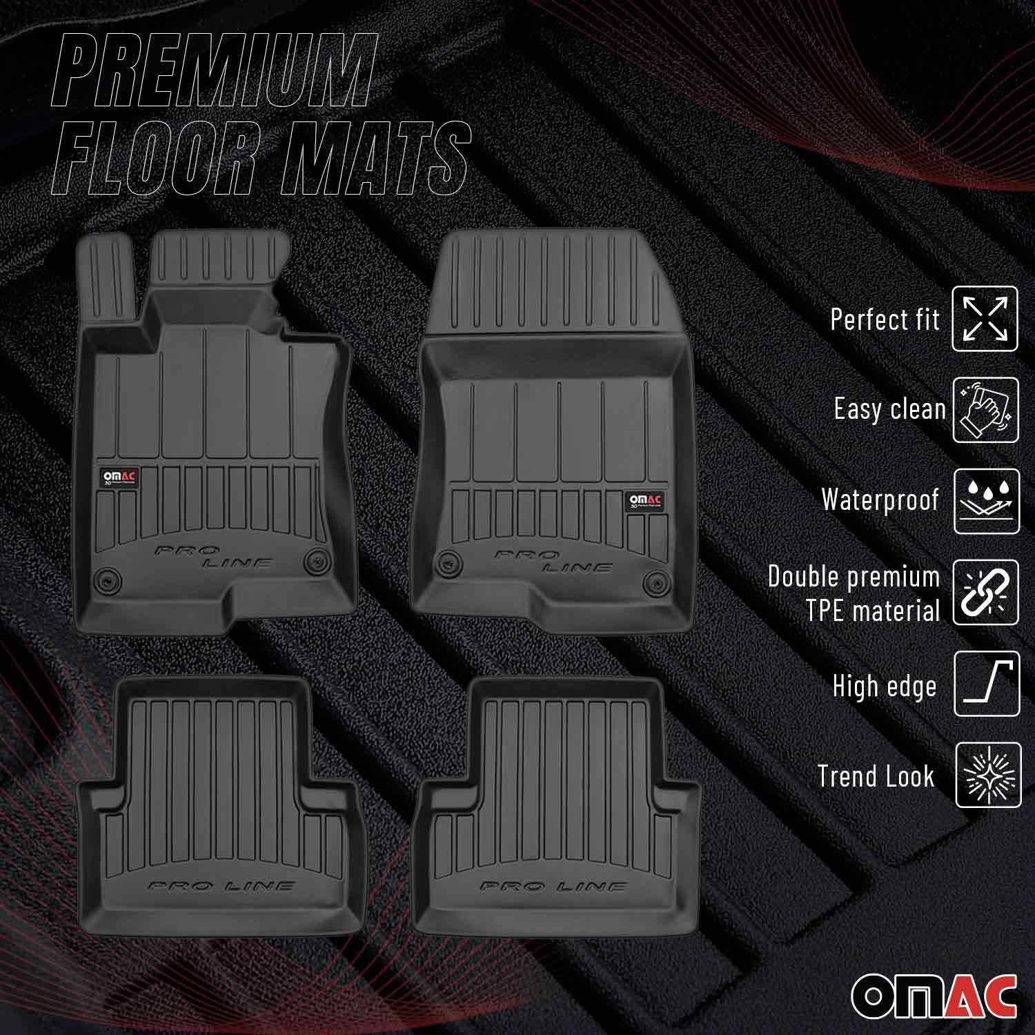 2008-2012 Honda Accord Premium Floor Mats Liners Full Set All Weather Heavy Duty