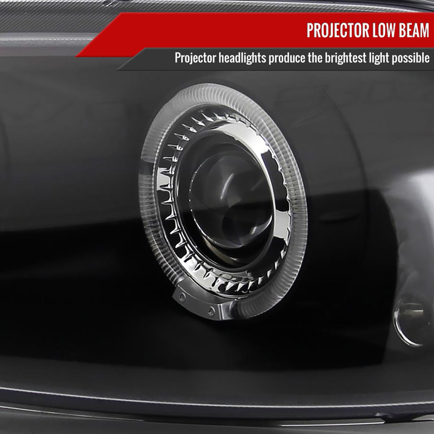 1998-2004 Dodge Intrepid Dual Halo Projector HeadLights Matte Black/Clear Lens