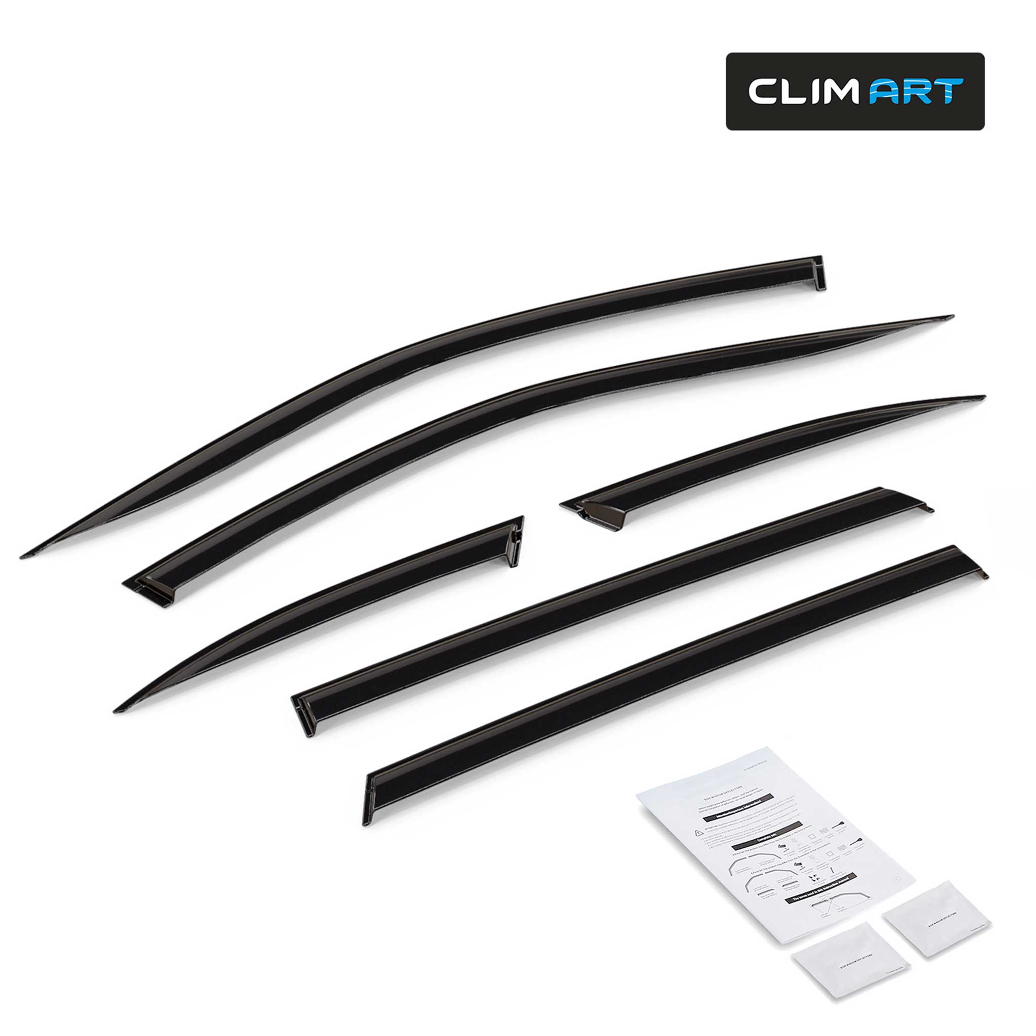 Clim Art Wind Deflectors for Subaru Outback 2020-2025 Tape-On Dark Smoke 6Pcs