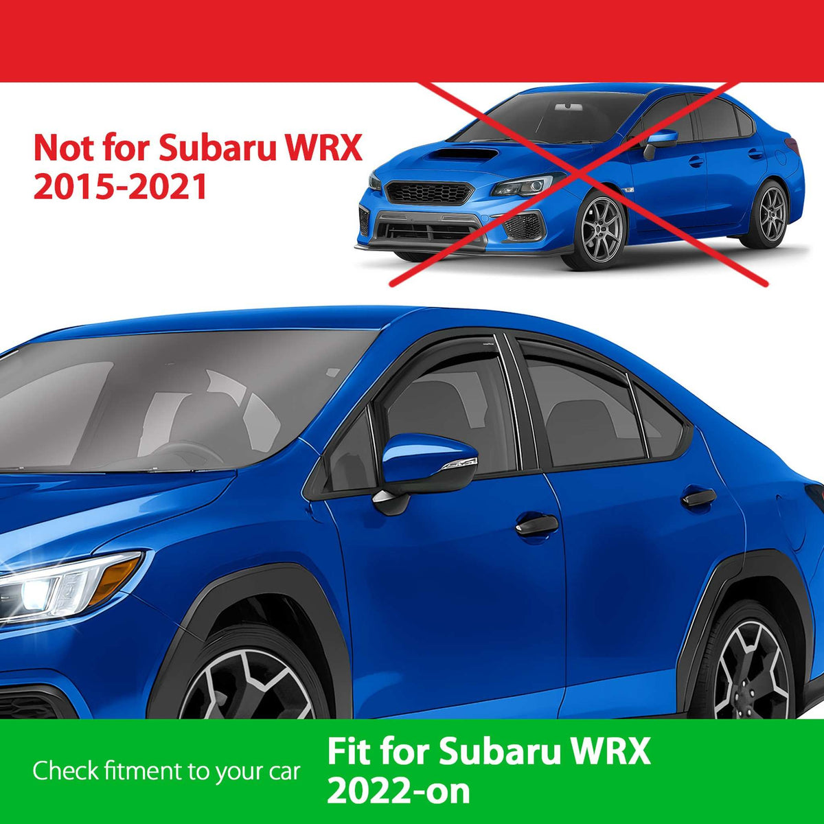 Goodyear Wind Deflectors for Subaru WRX 2022-2026 In-channel Premium Smoke 4Pcs