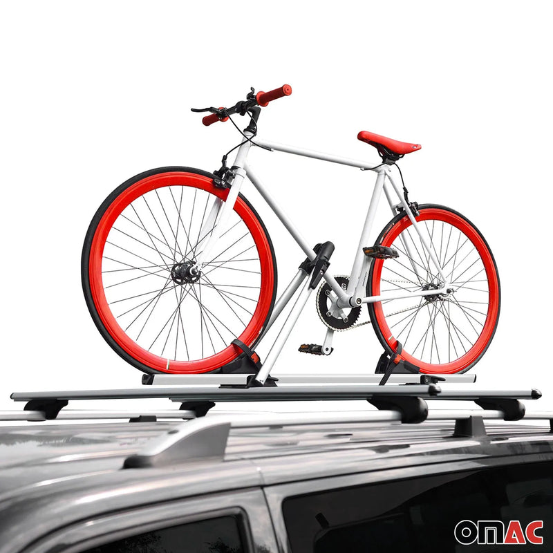 Bike Carrier Roof Rail Rack Cross Bars Luggage 42" Silver Aluminum Set