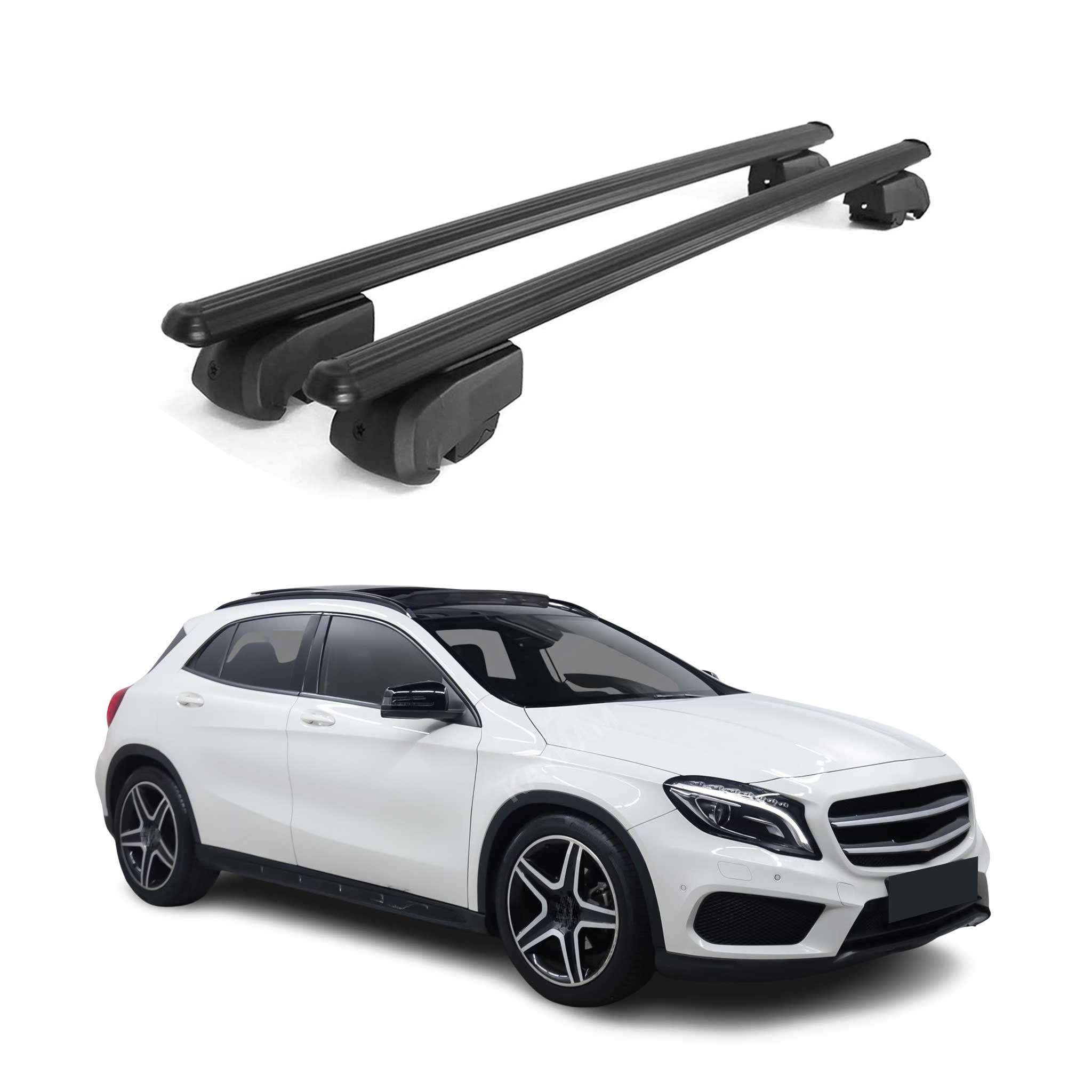 2015-2019 Mercedes GLA Class X156 Roof Rack Cross Bars Black